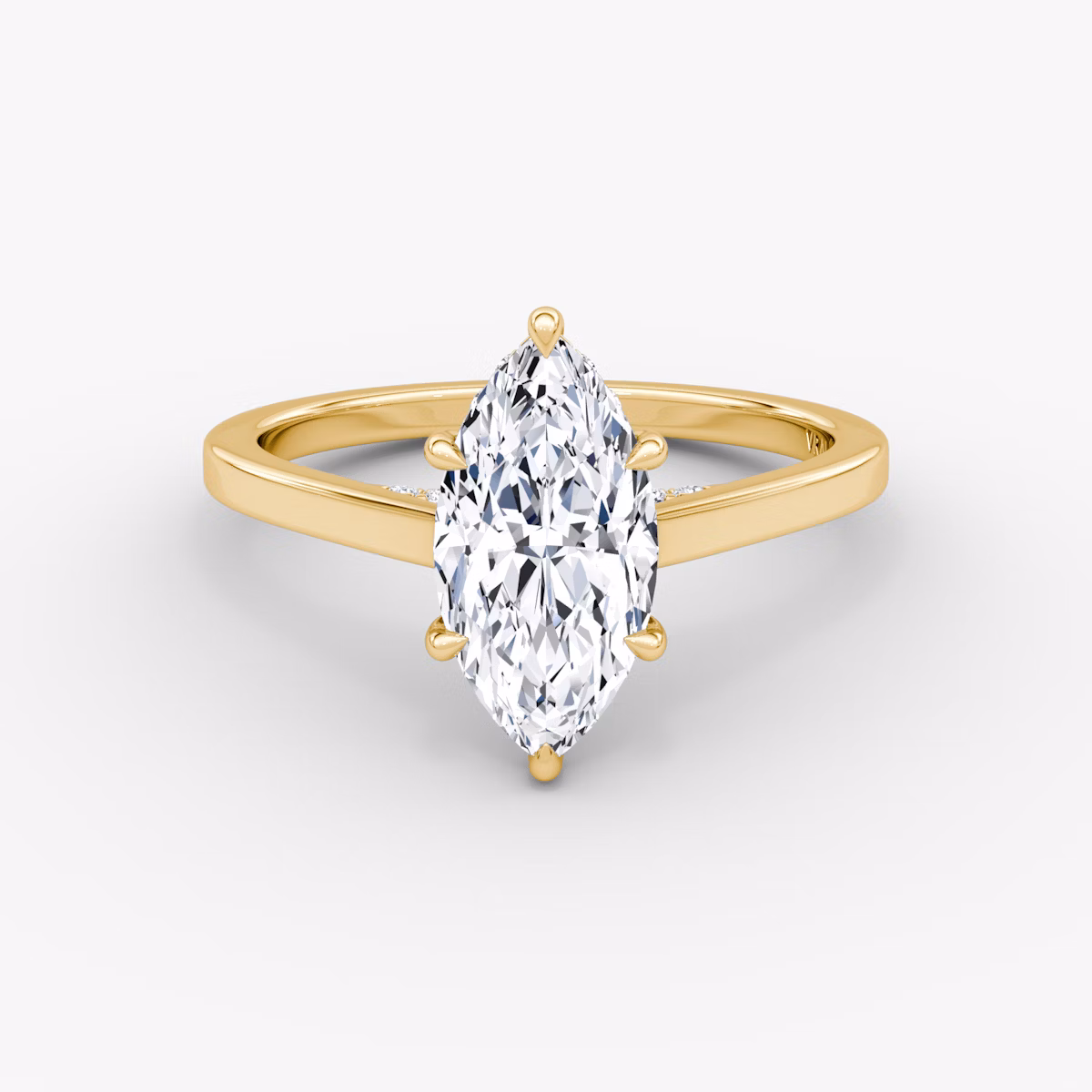 The Pavé Bridge | Marquise | 18k | Yellow Gold | bandAccent: Plain | diamondOrientation: vertical | caratWeight: other