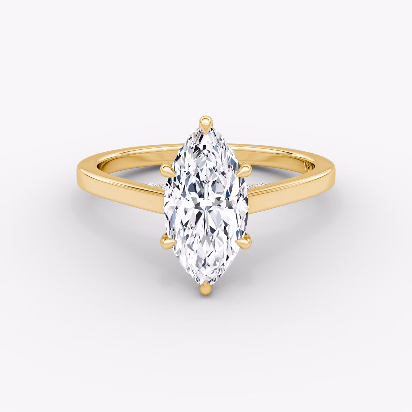 Anillo de compromiso Pavé Bridge | Marquise | 18k | Oro amarillo | bandAccent: Simple | diamondOrientation: vertical | caratWeight: other