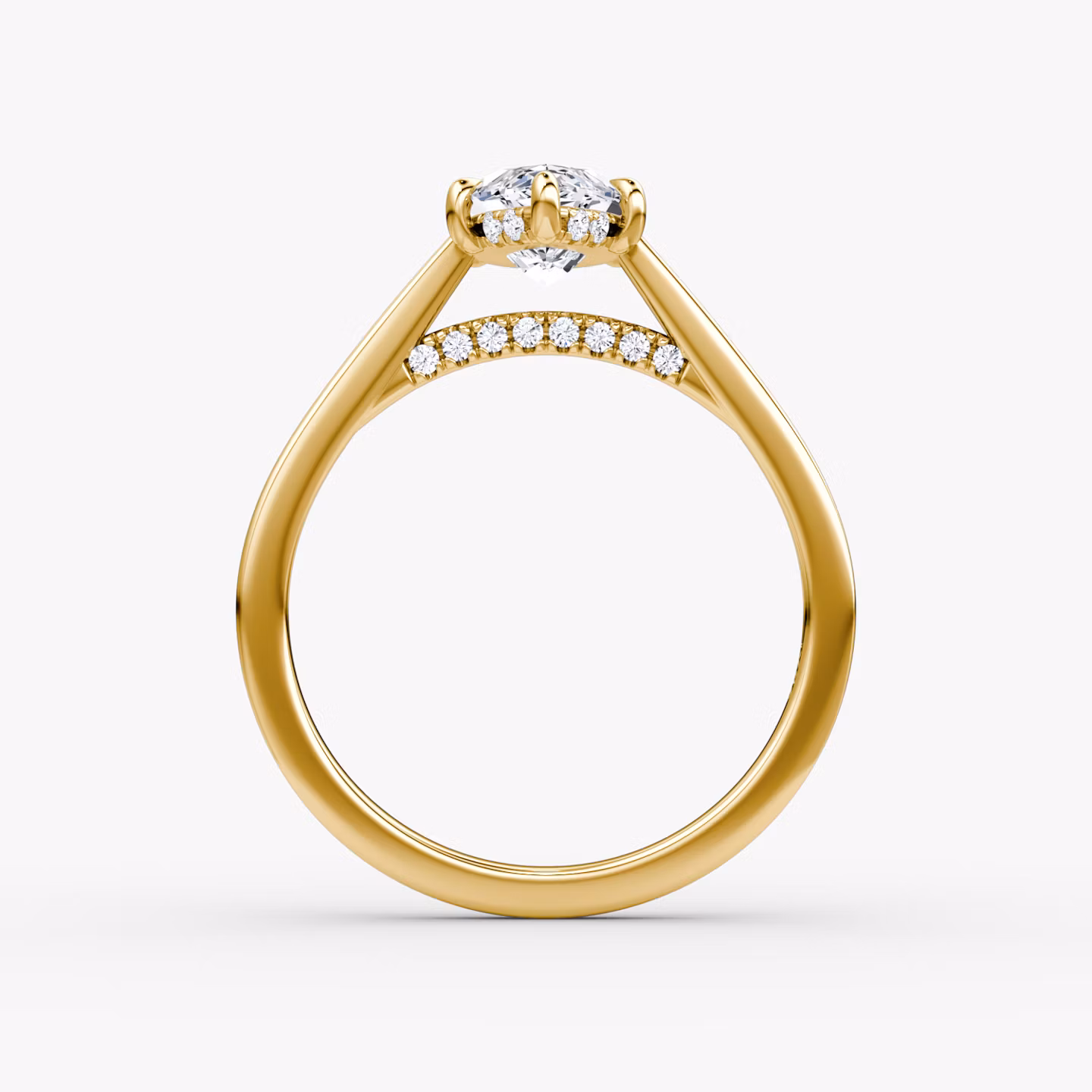 Anillo de compromiso Pavé Bridge | Marquise | 18k | Oro amarillo | bandAccent: Simple | diamondOrientation: vertical | caratWeight: other