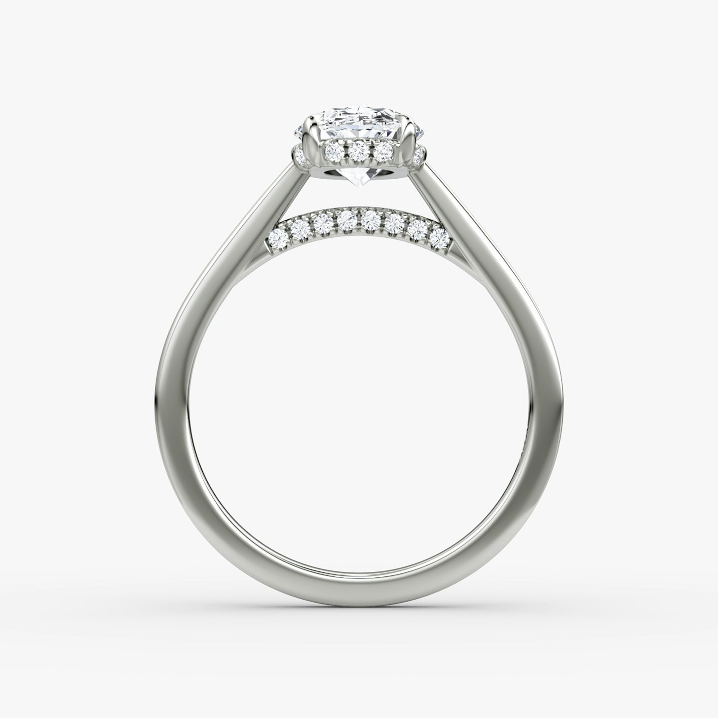 The Pavé Bridge | Oval | Platinum | bandAccent: Plain | diamondOrientation: vertical | caratWeight: other