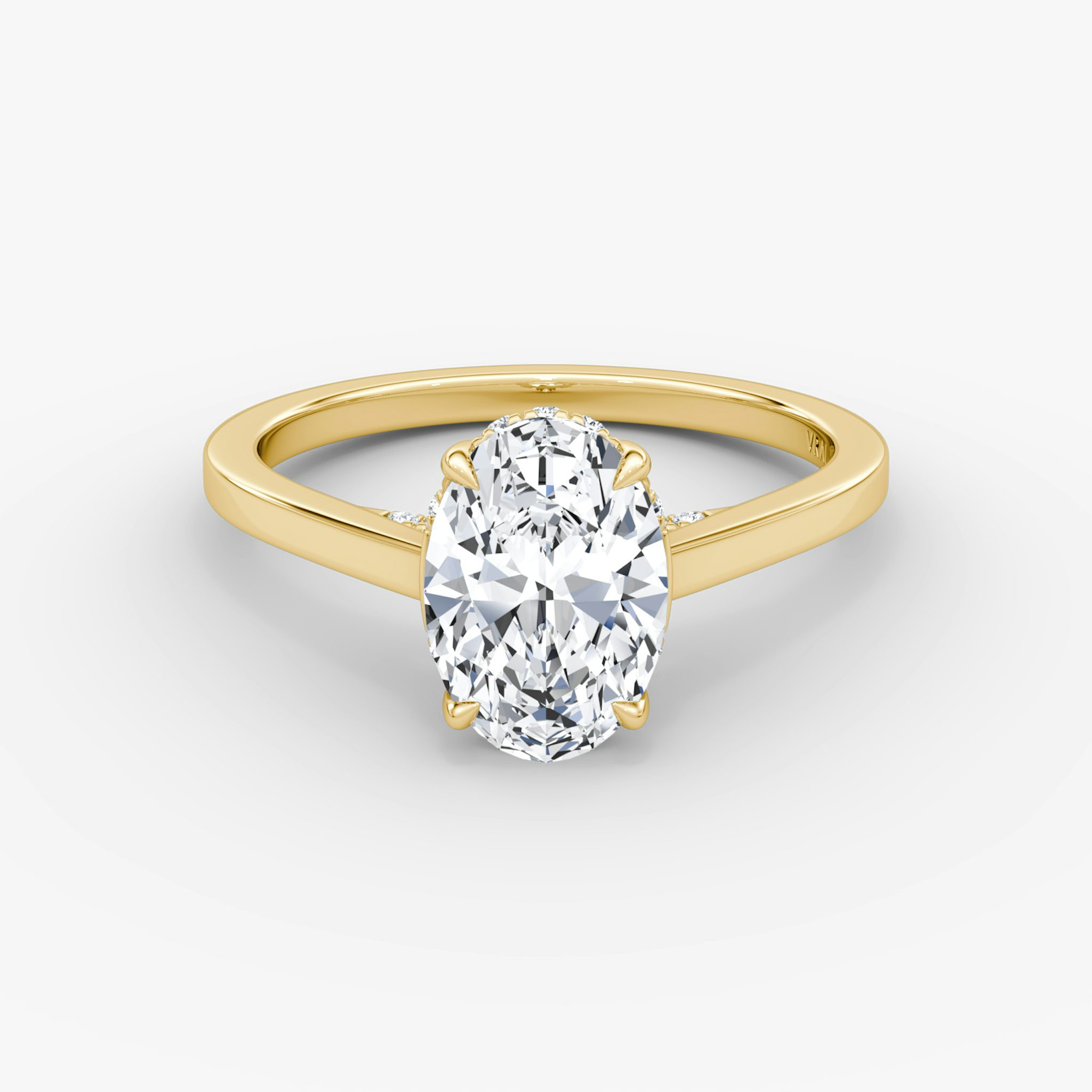 The Pavé Bridge | Oval | 18k | Yellow Gold | bandAccent: Plain | diamondOrientation: vertical | caratWeight: other