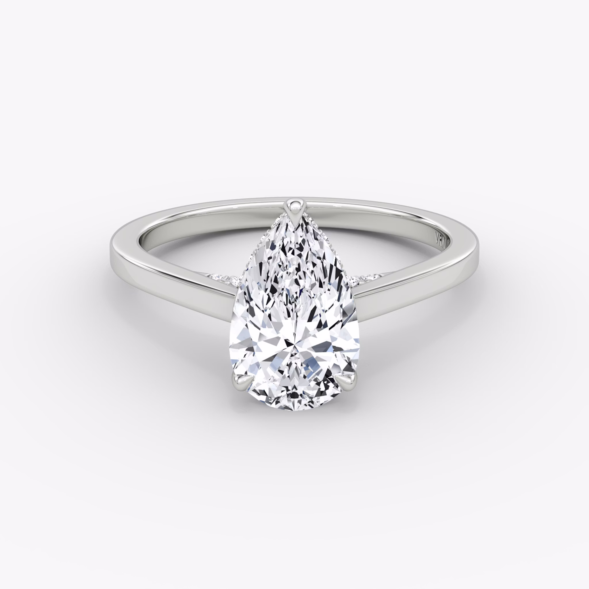 The Pavé Bridge | Pear | Platinum | bandAccent: Plain | diamond: Pear | diamondOrientation: vertical | caratWeight: other