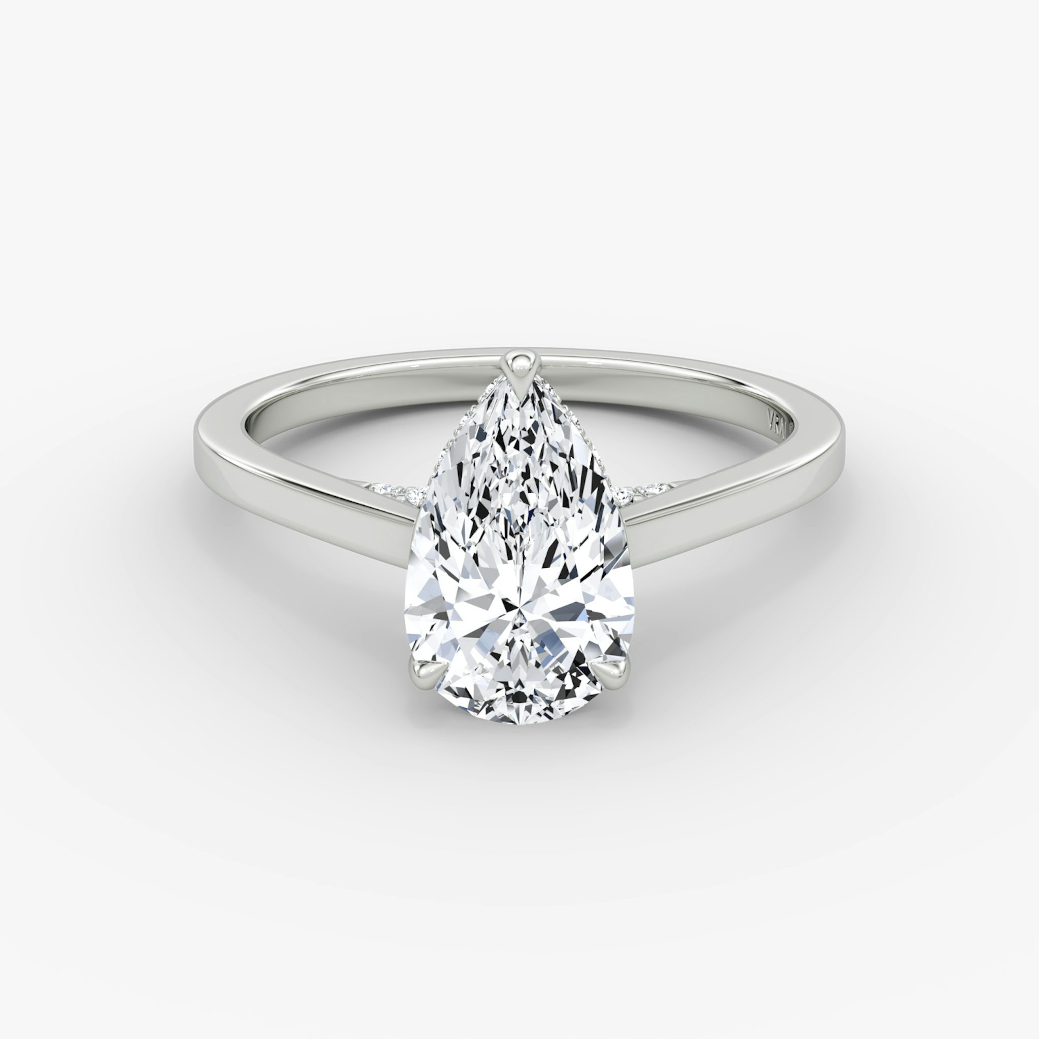 The Pavé Bridge | Pear | Platinum | bandAccent: Plain | diamond: Pear | diamondOrientation: vertical | caratWeight: other