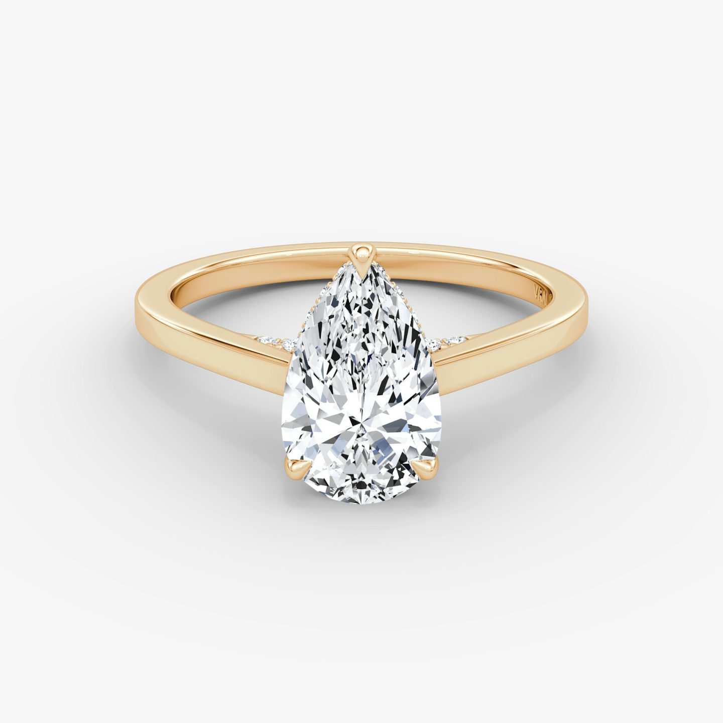 The Pavé Bridge | Pear | 14k | Rose Gold | bandAccent: Plain | diamond: Pear | diamondOrientation: vertical | caratWeight: other