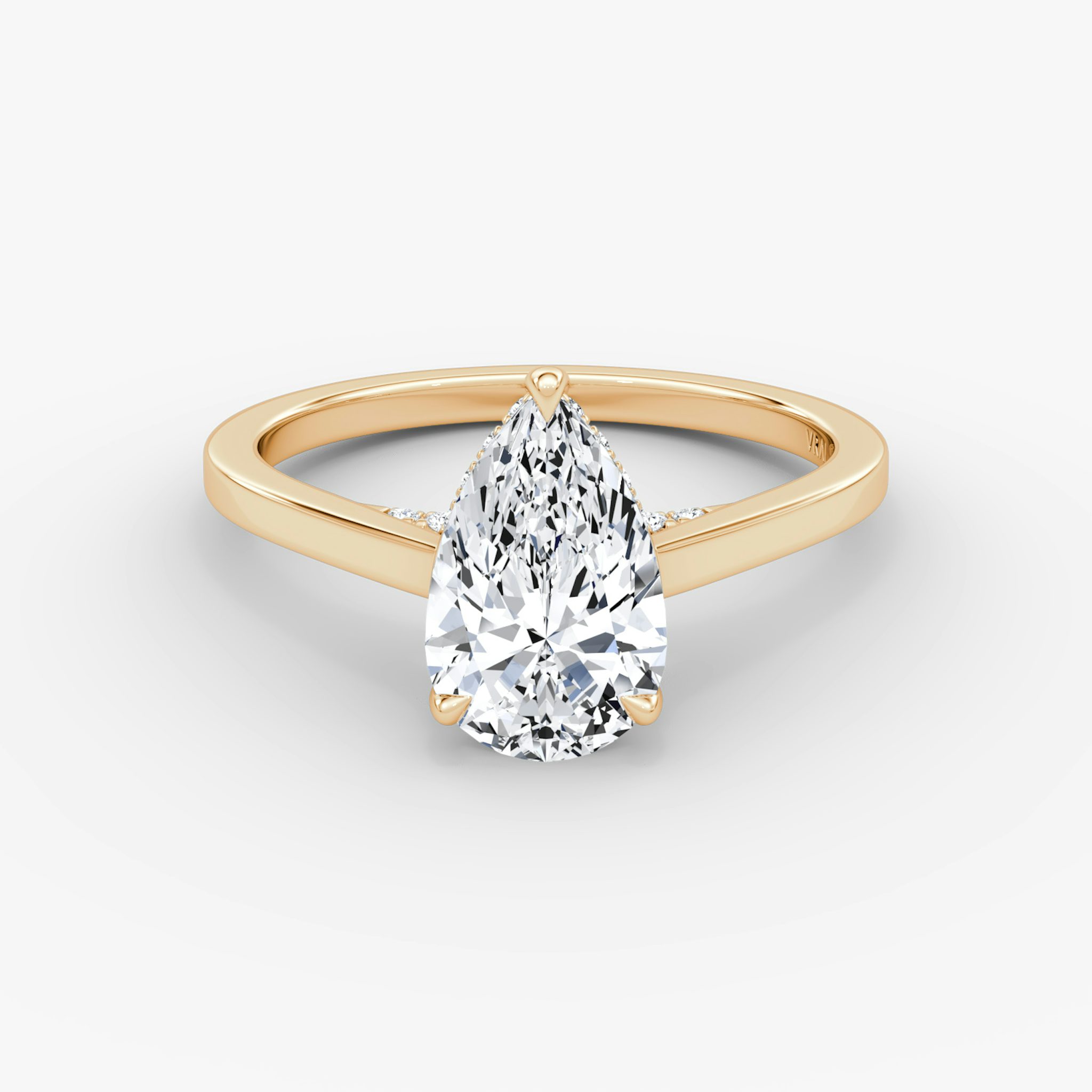 The Pavé Bridge | Pear | 14k | Rose Gold | bandAccent: Plain | diamond: Pear | diamondOrientation: vertical | caratWeight: other