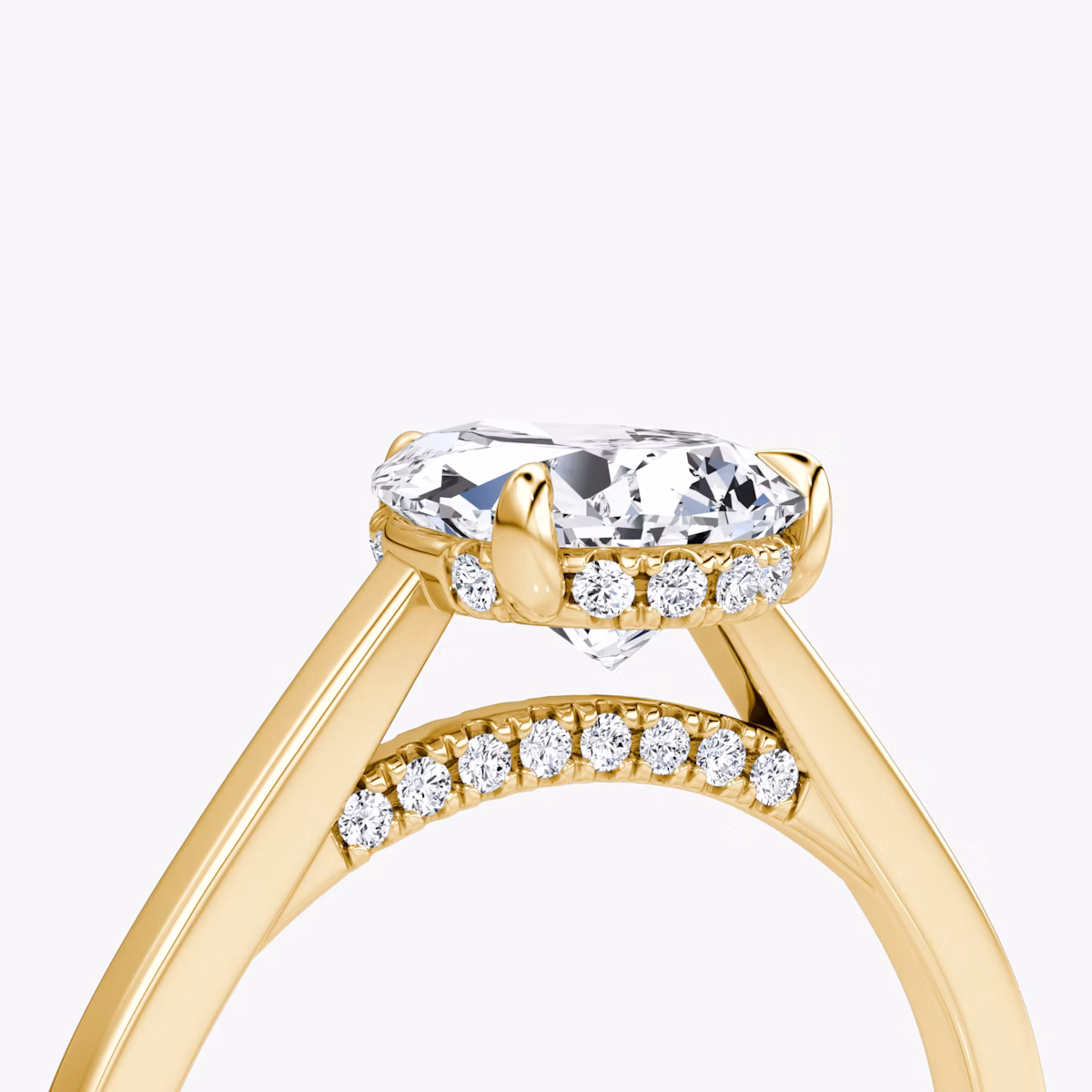 The Pavé Bridge | Pear | 18k | Yellow Gold | bandAccent: Plain | diamond: Pear | diamondOrientation: vertical | caratWeight: other