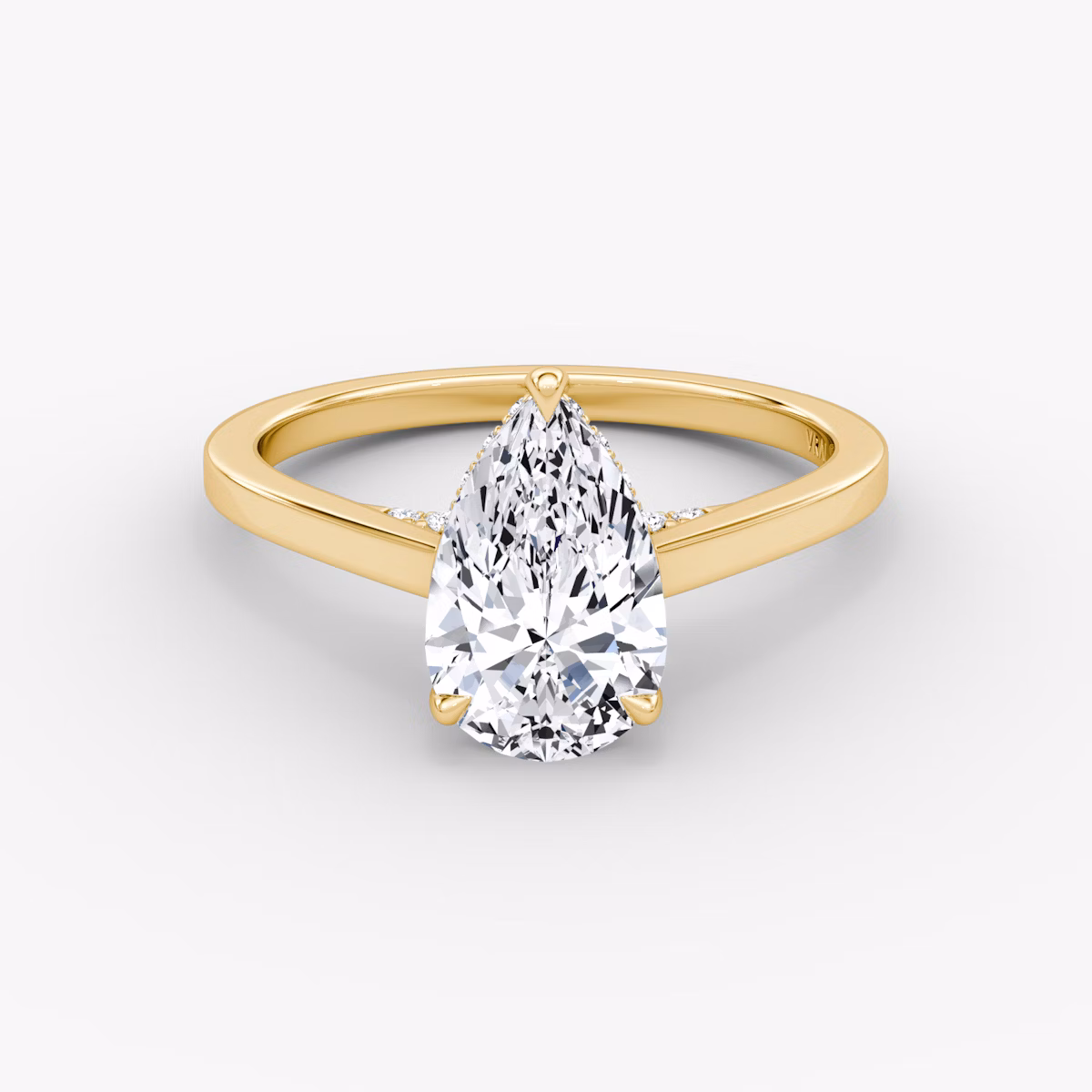 The Pavé Bridge | Pear | 18k | Yellow Gold | bandAccent: Plain | diamond: Pear | diamondOrientation: vertical | caratWeight: other