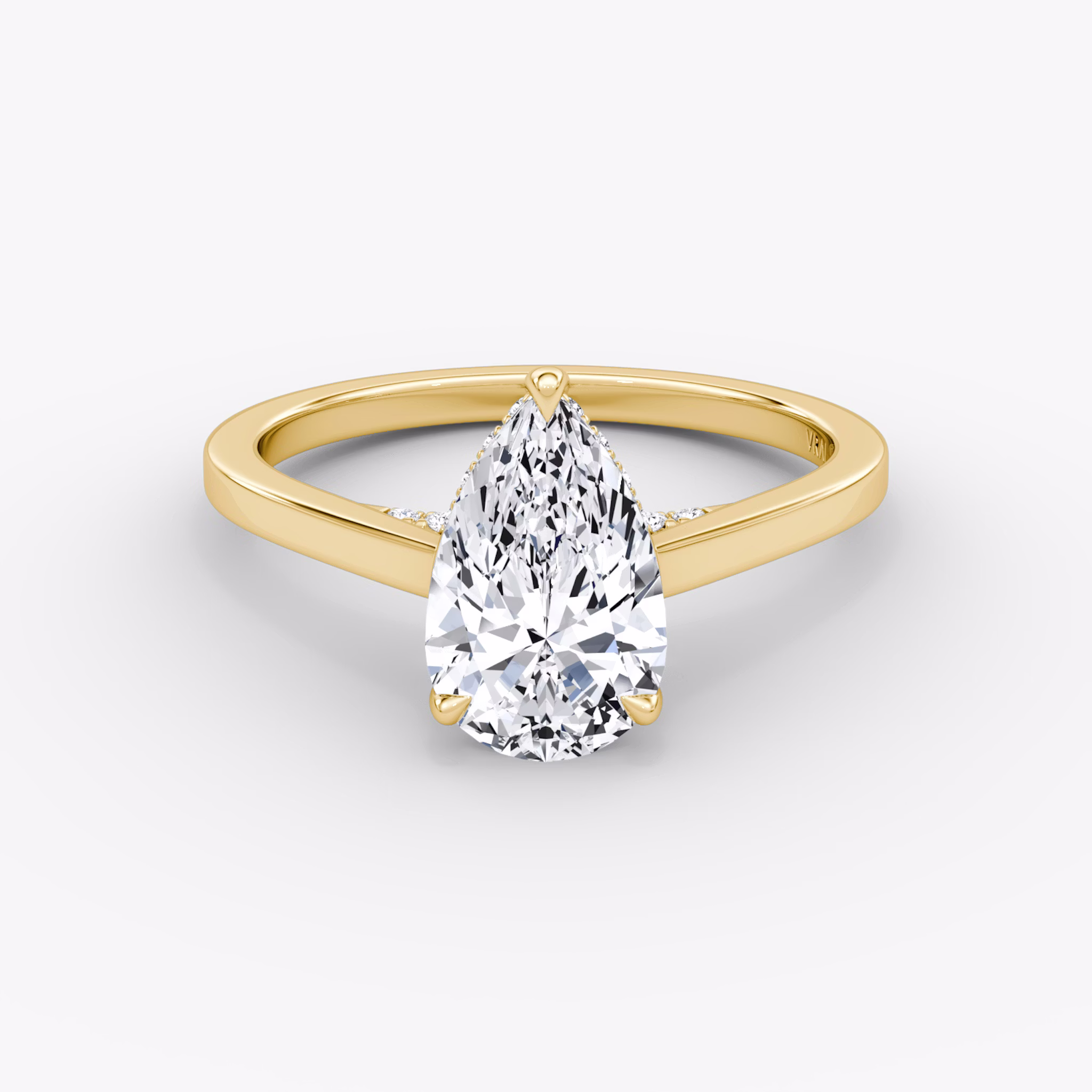 The Pavé Bridge | Pear | 18k | Yellow Gold | bandAccent: Plain | diamond: Pear | diamondOrientation: vertical | caratWeight: other