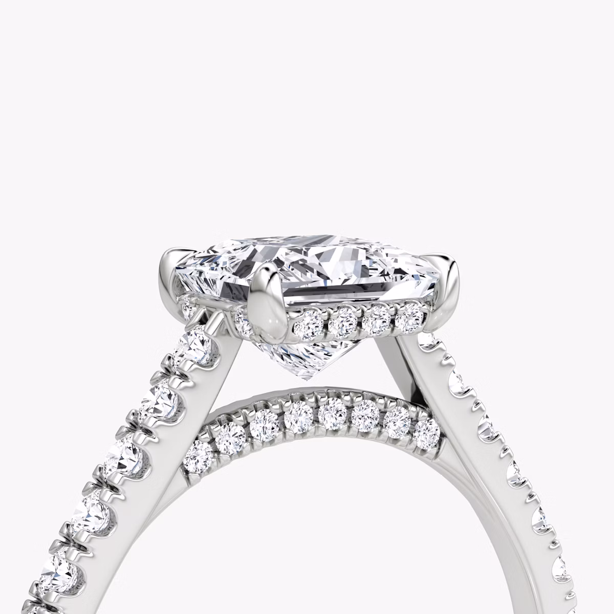 The Pavé Bridge | Princess | Platinum | bandAccent: Pavé | diamondOrientation: vertical | caratWeight: other
