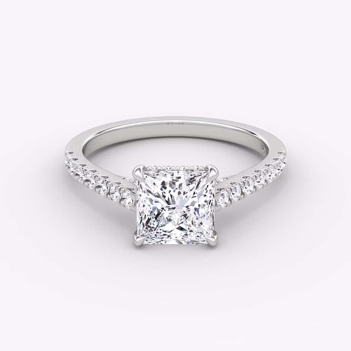 The Pavé Bridge | Princess | Platinum | bandAccent: Pavé | diamondOrientation: vertical | caratWeight: other
