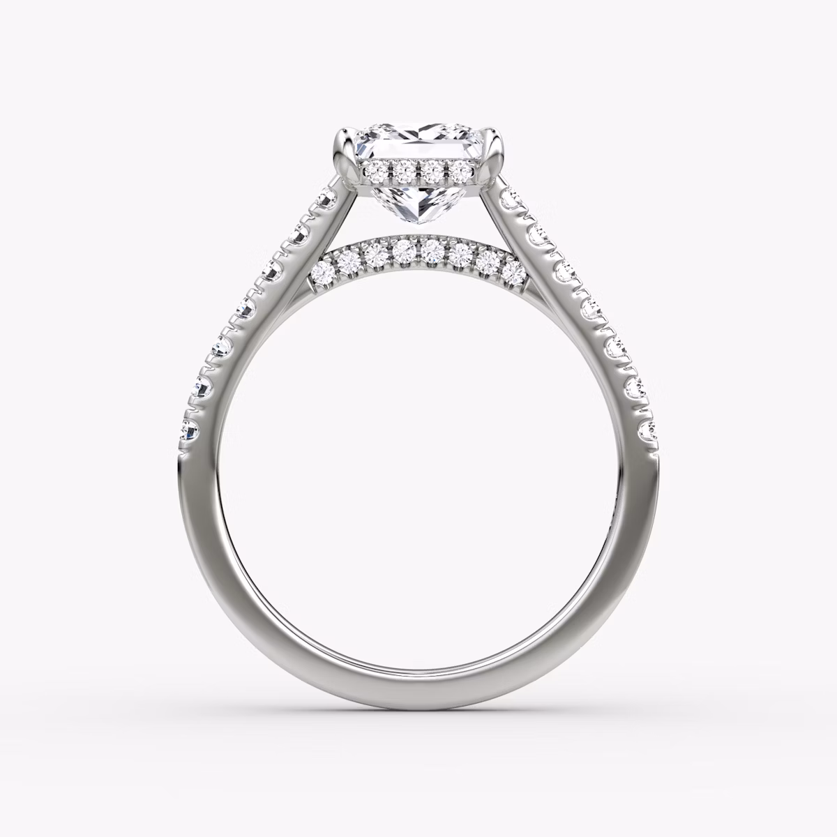 The Pavé Bridge | Princess | Platinum | bandAccent: Pavé | diamondOrientation: vertical | caratWeight: other