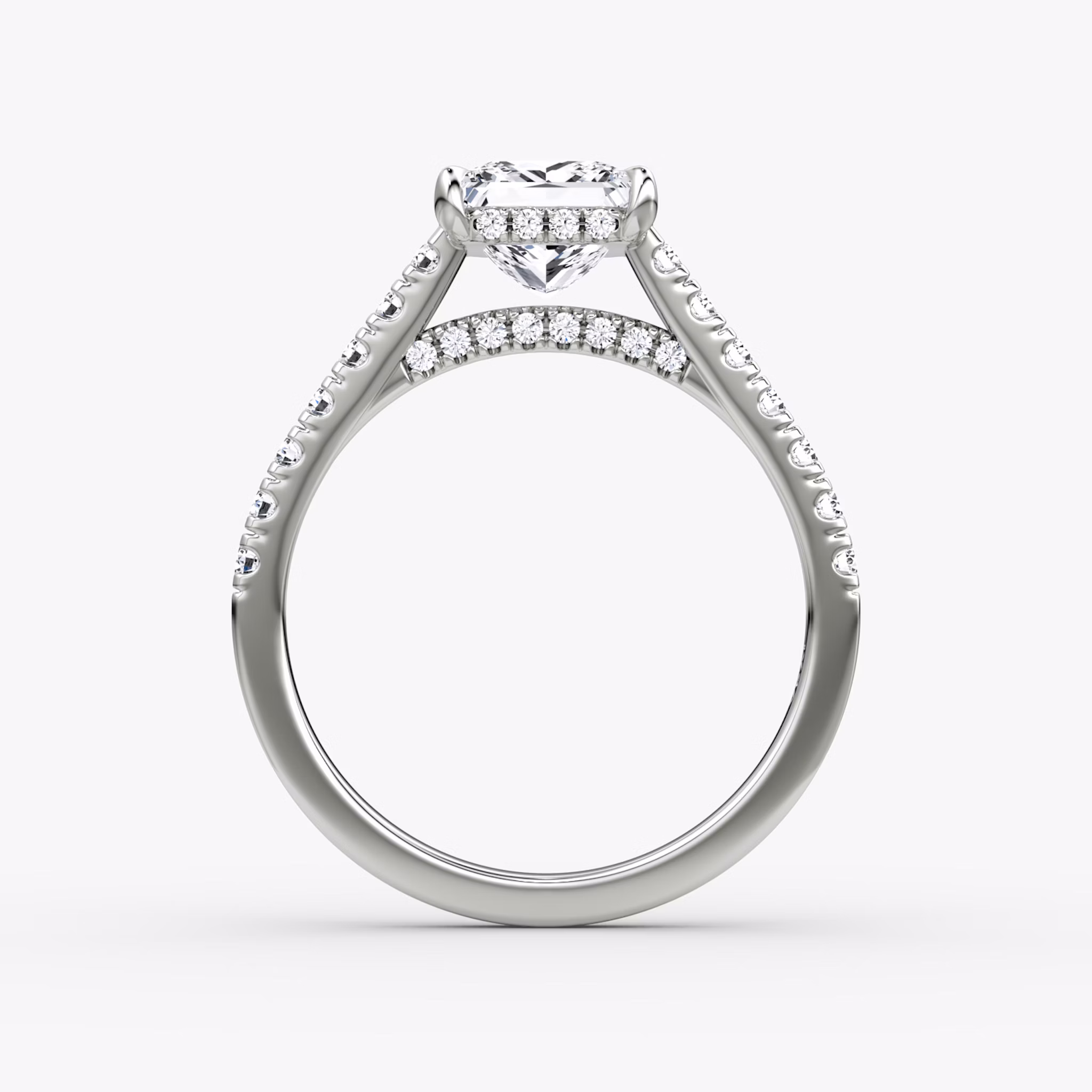 The Pavé Bridge | Princess | 18k | White Gold | bandAccent: Pavé | diamondOrientation: vertical | caratWeight: other