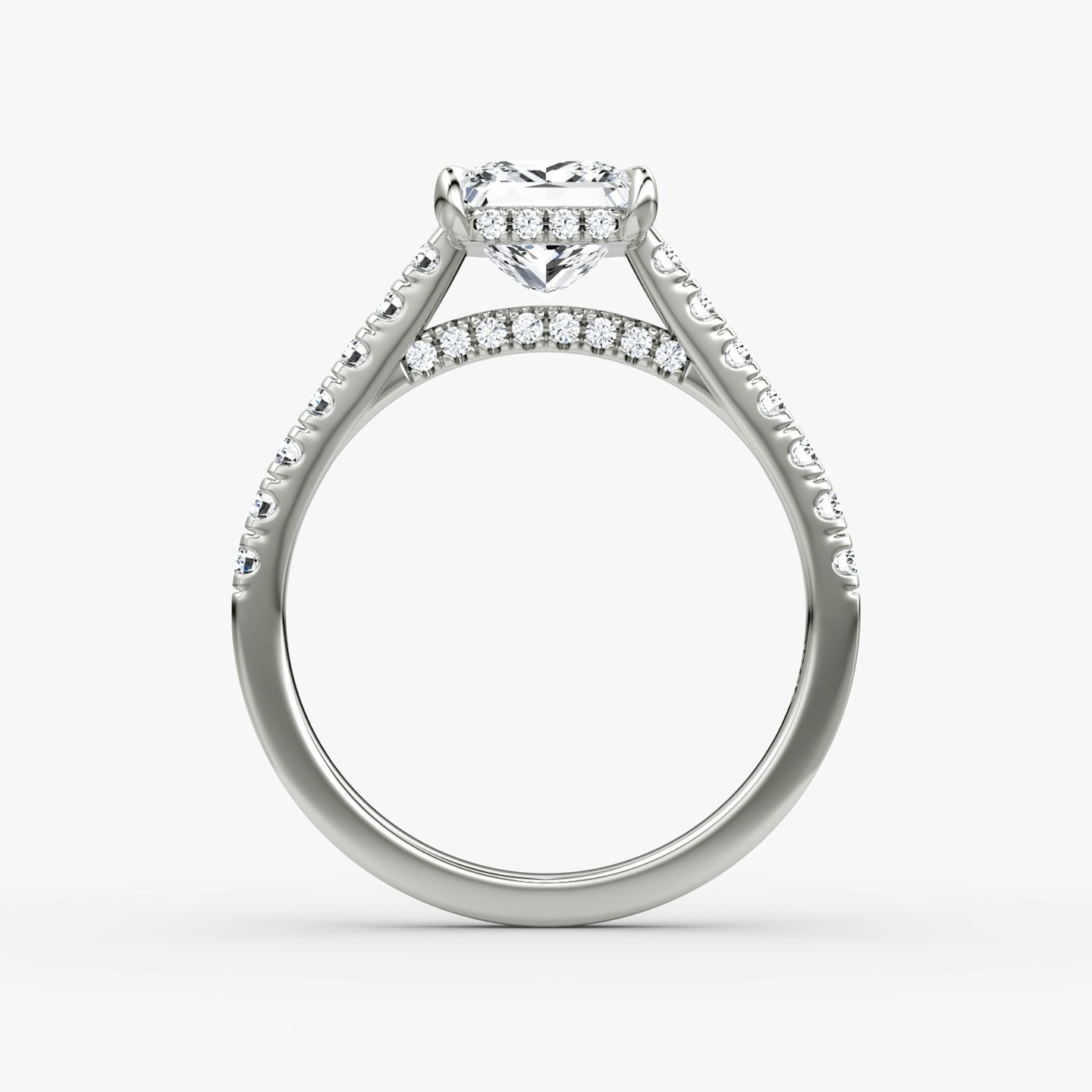 Pavé Bridge | Princess | 18k | Weißgold | bandAccent: Mit Pavé-Besatz | diamondOrientation: vertical | caratWeight: other