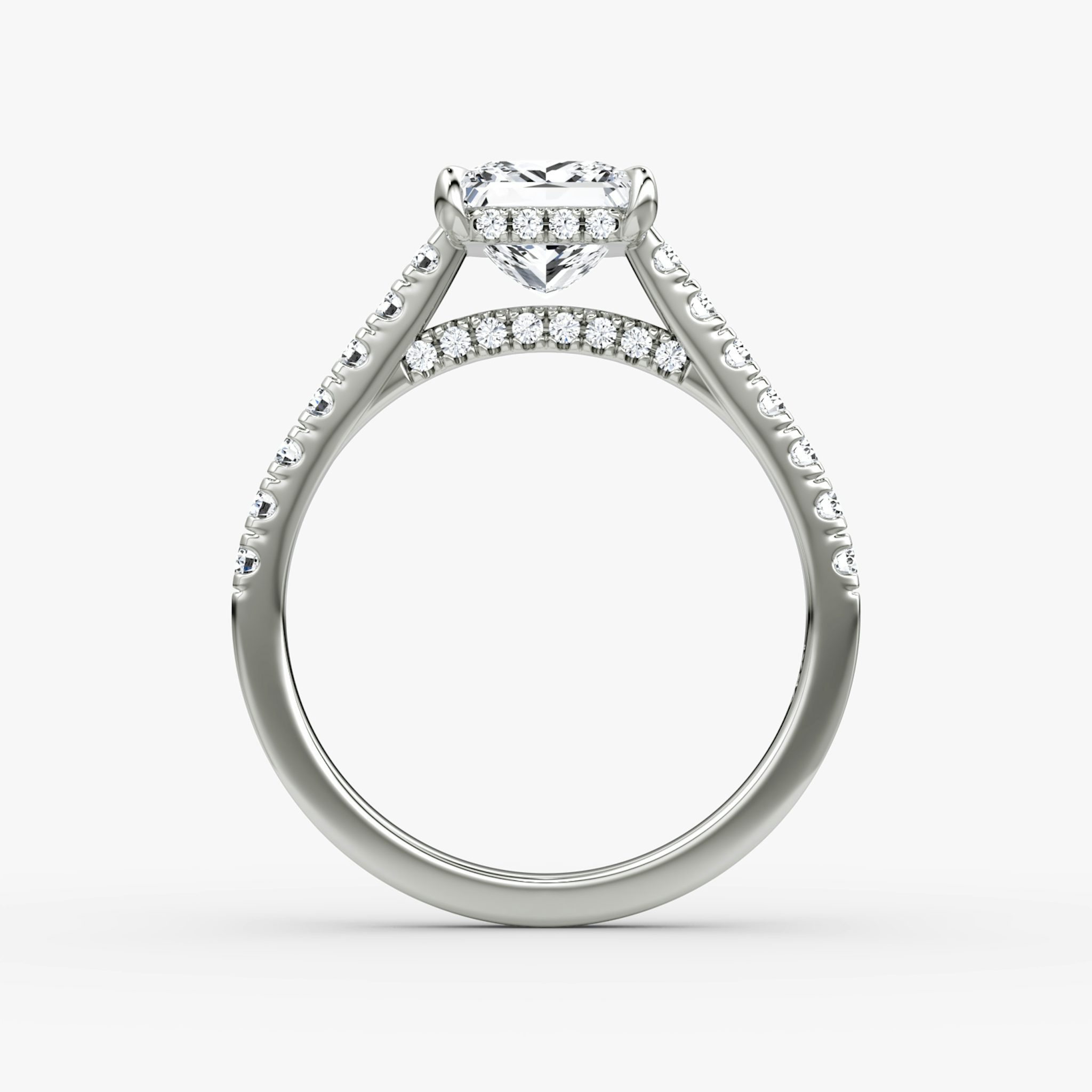 The Pavé Bridge | Princess | 18k | White Gold | bandAccent: Pavé | diamondOrientation: vertical | caratWeight: other