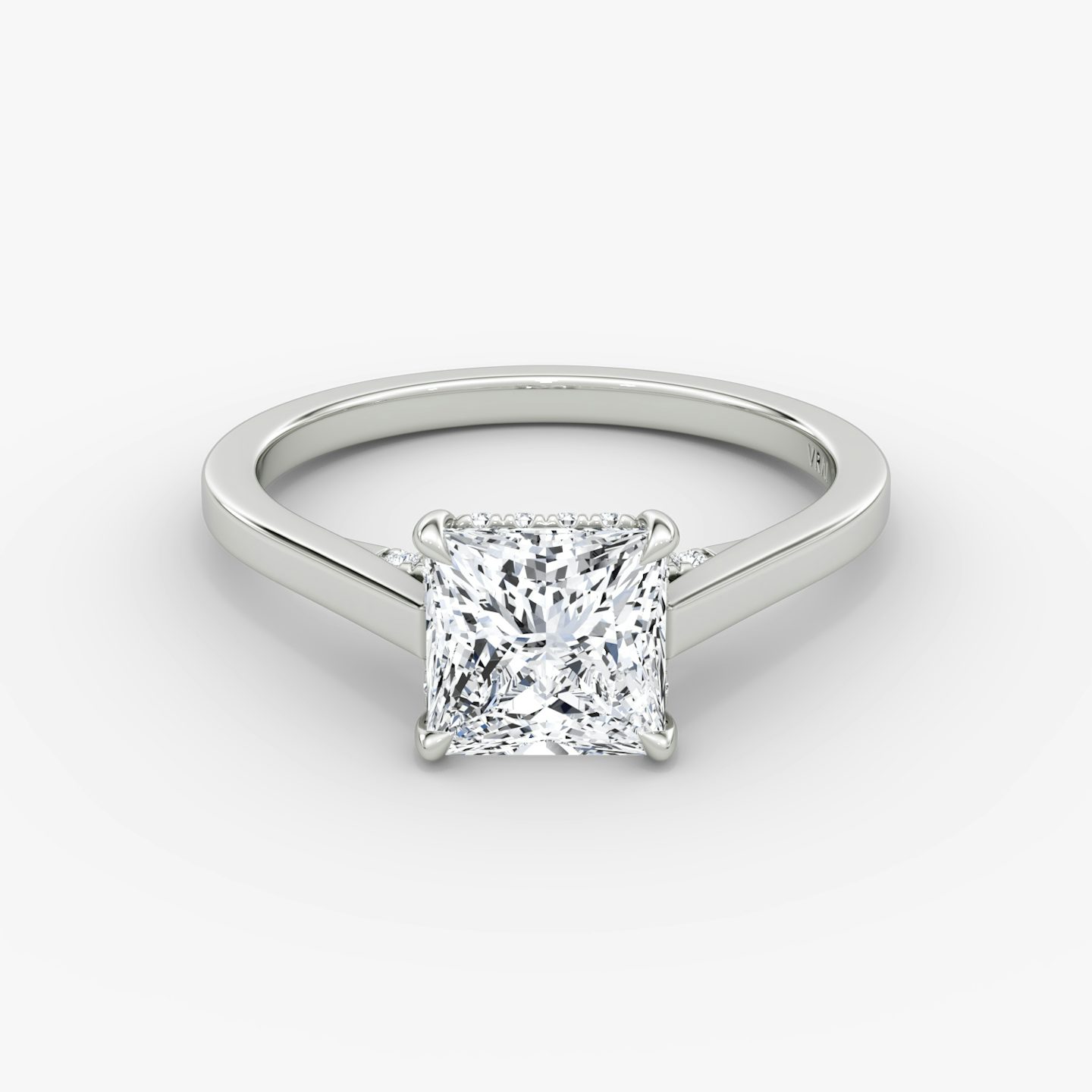 The Pavé Bridge | Princess | Platinum | bandAccent: Plain | diamondOrientation: vertical | caratWeight: other