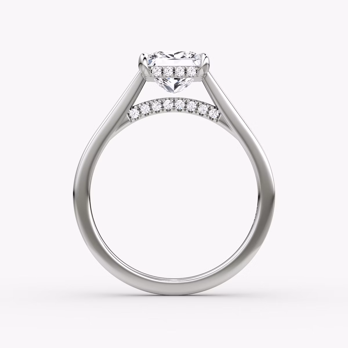 The Pavé Bridge | Princess | Platinum | bandAccent: Plain | diamondOrientation: vertical | caratWeight: other