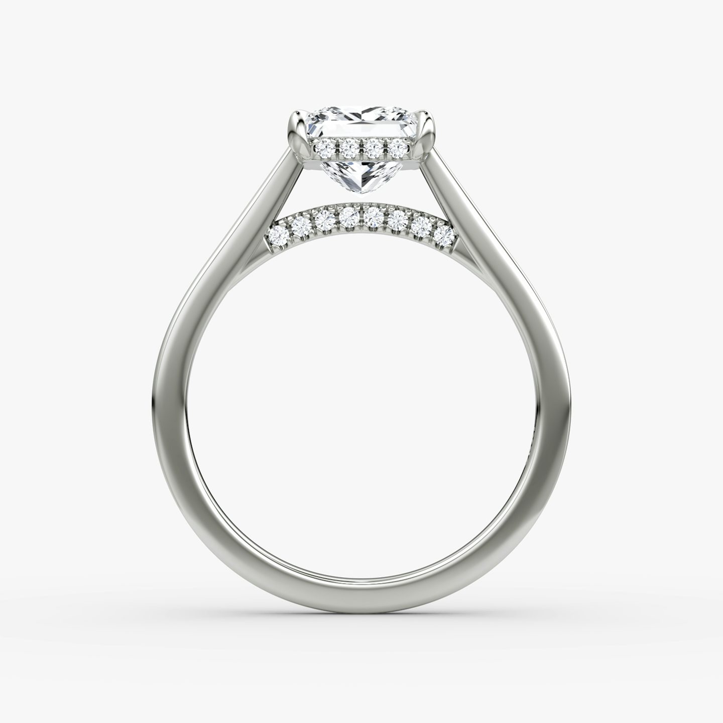 The Pavé Bridge | Princess | Platinum | bandAccent: Plain | diamondOrientation: vertical | caratWeight: other