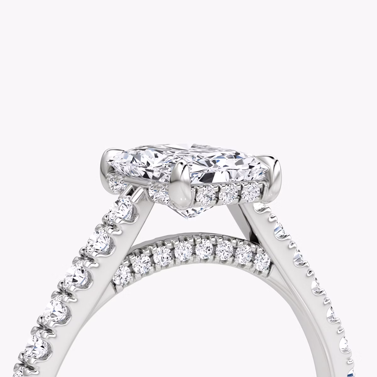 The Pavé Bridge | Radiant | Platinum | bandAccent: Pavé | diamondOrientation: vertical | caratWeight: other