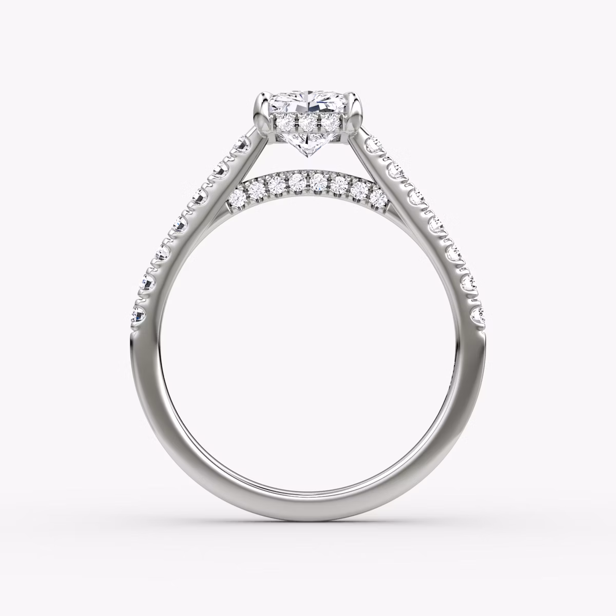 The Pavé Bridge | Radiant | Platinum | bandAccent: Pavé | diamondOrientation: vertical | caratWeight: other