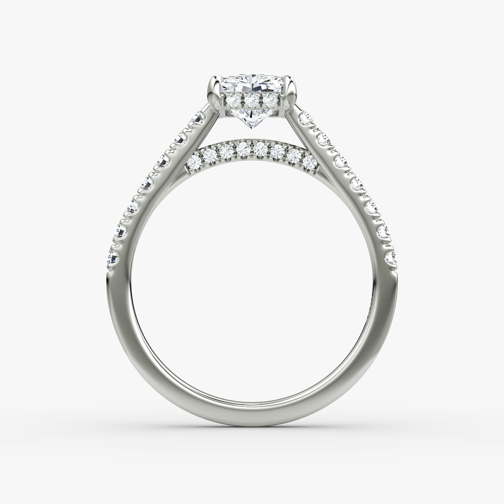 The Pavé Bridge | Radiant | 18k | White Gold | bandAccent: Pavé | diamondOrientation: vertical | caratWeight: other