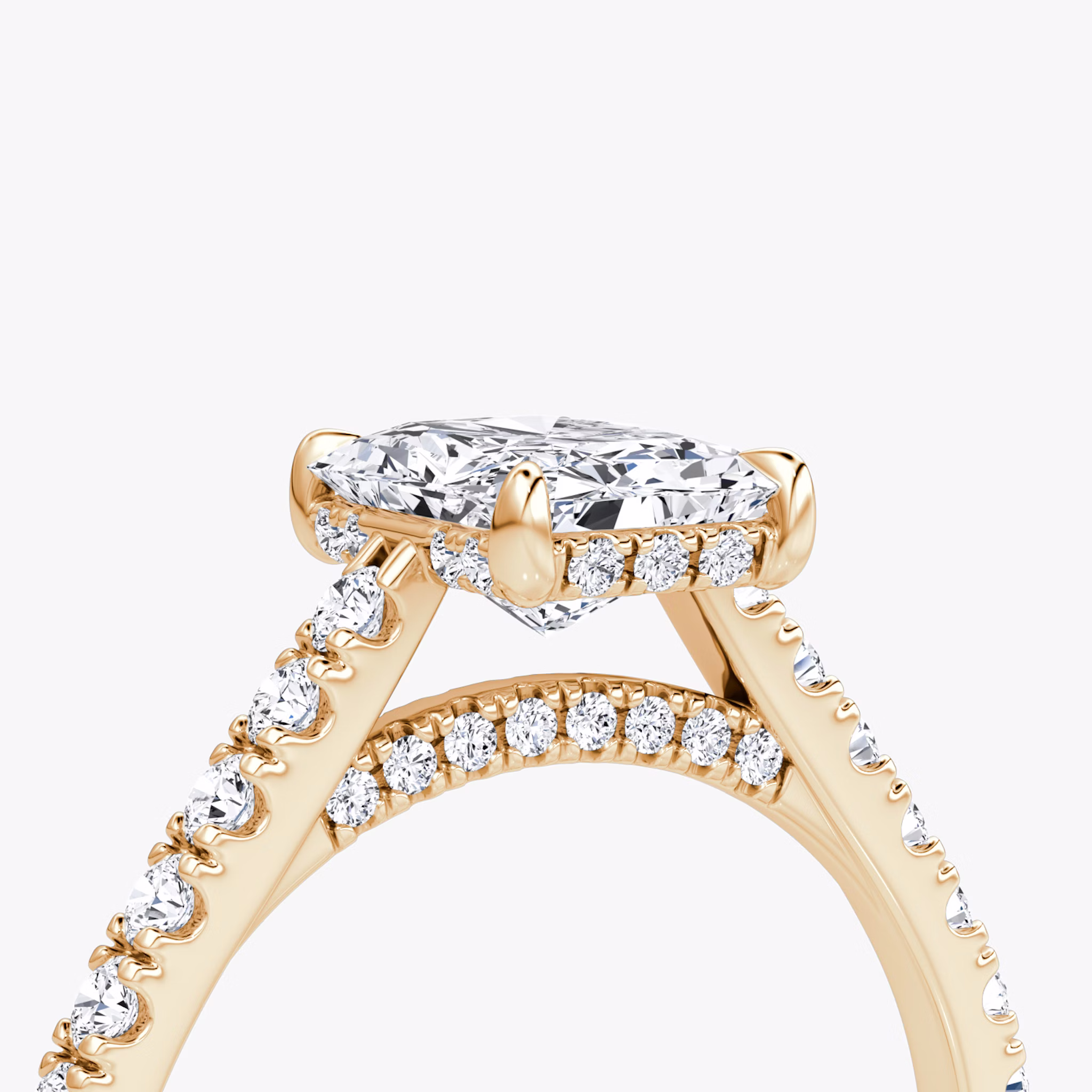 The Pavé Bridge | Radiant | 14k | Rose Gold | bandAccent: Pavé | diamondOrientation: vertical | caratWeight: other