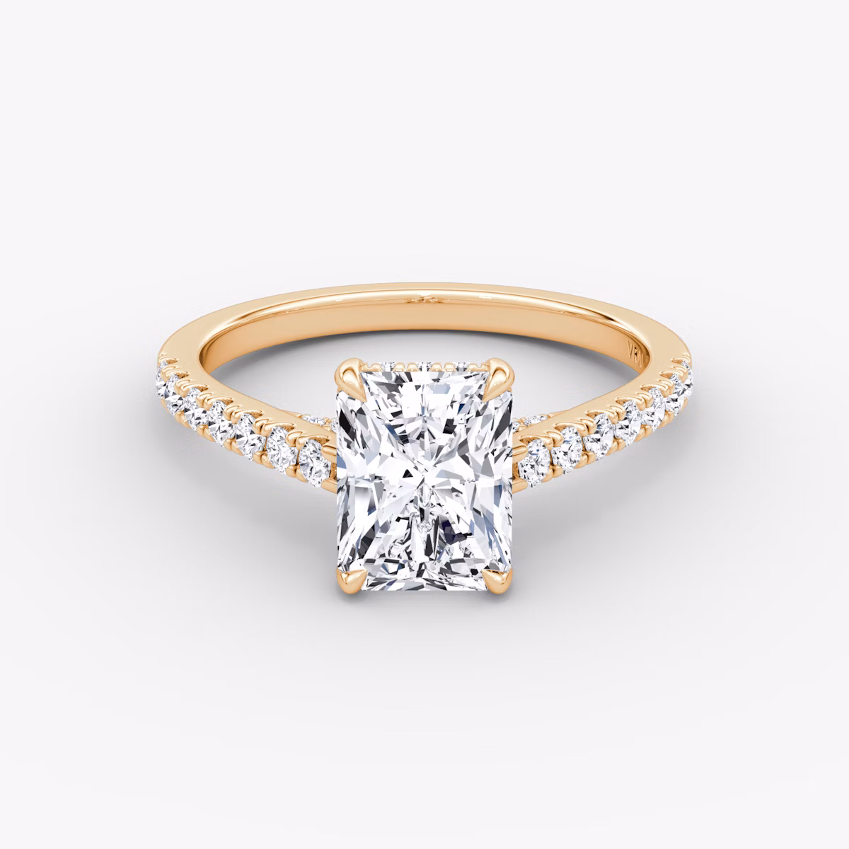 The Pavé Bridge | Radiant | 14k | Rose Gold | bandAccent: Pavé | diamondOrientation: vertical | caratWeight: other