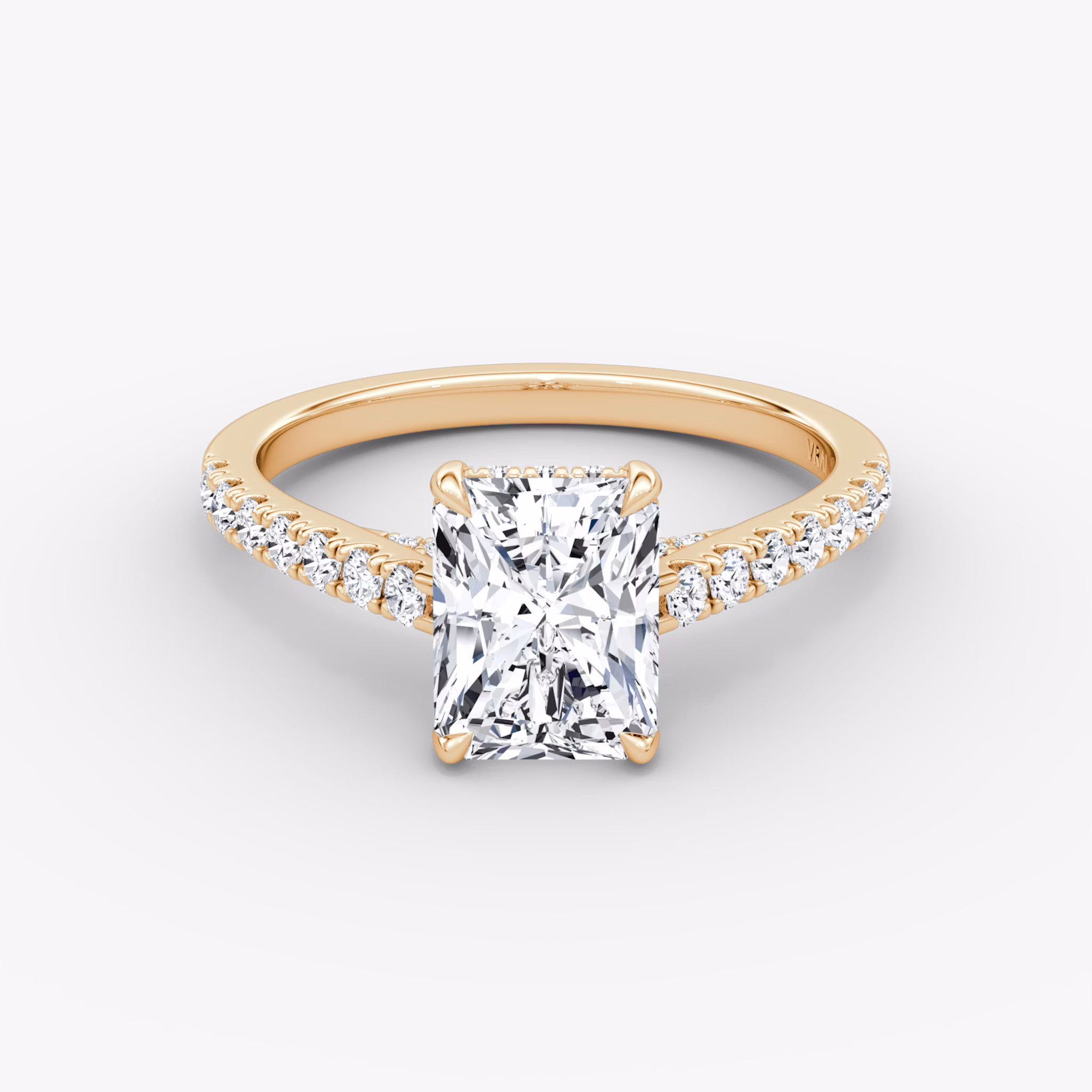 The Pavé Bridge | Radiant | 14k | Rose Gold | bandAccent: Pavé | diamondOrientation: vertical | caratWeight: other