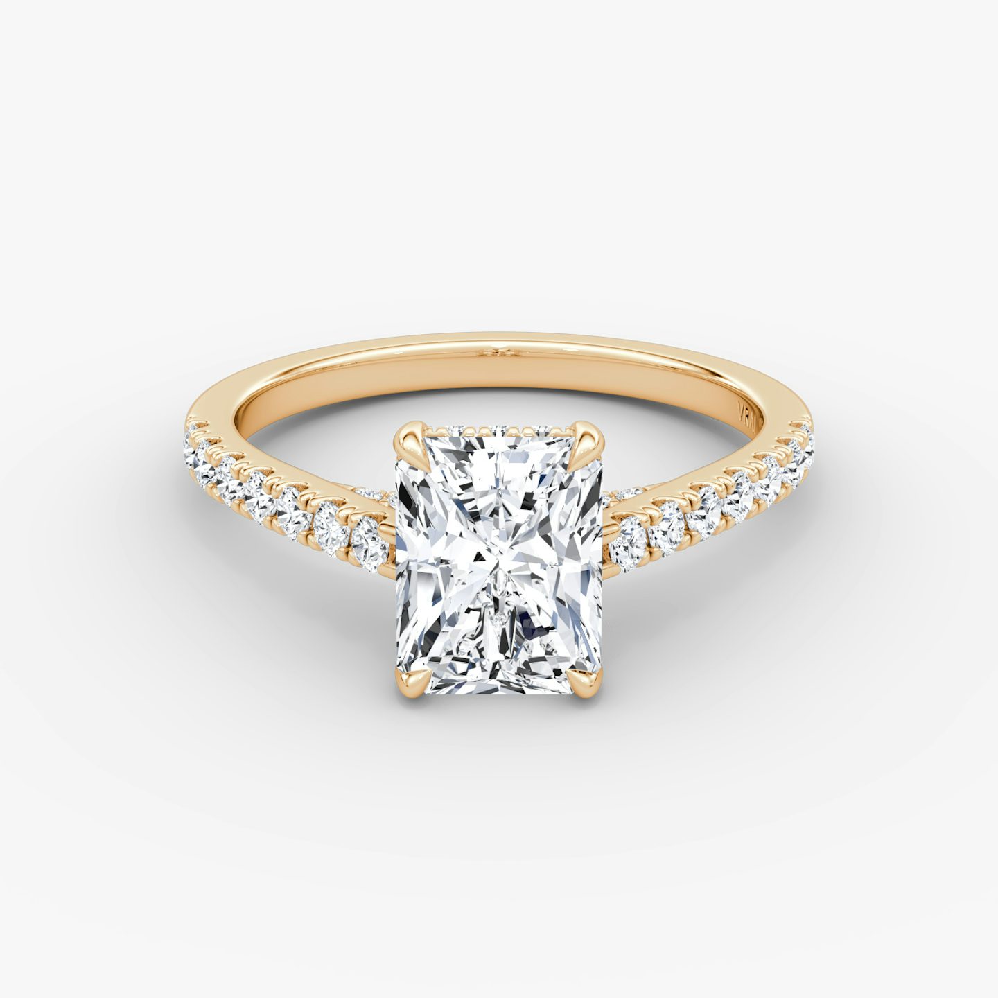 The Pavé Bridge | Radiant | 14k | Rose Gold | bandAccent: Pavé | diamondOrientation: vertical | caratWeight: other
