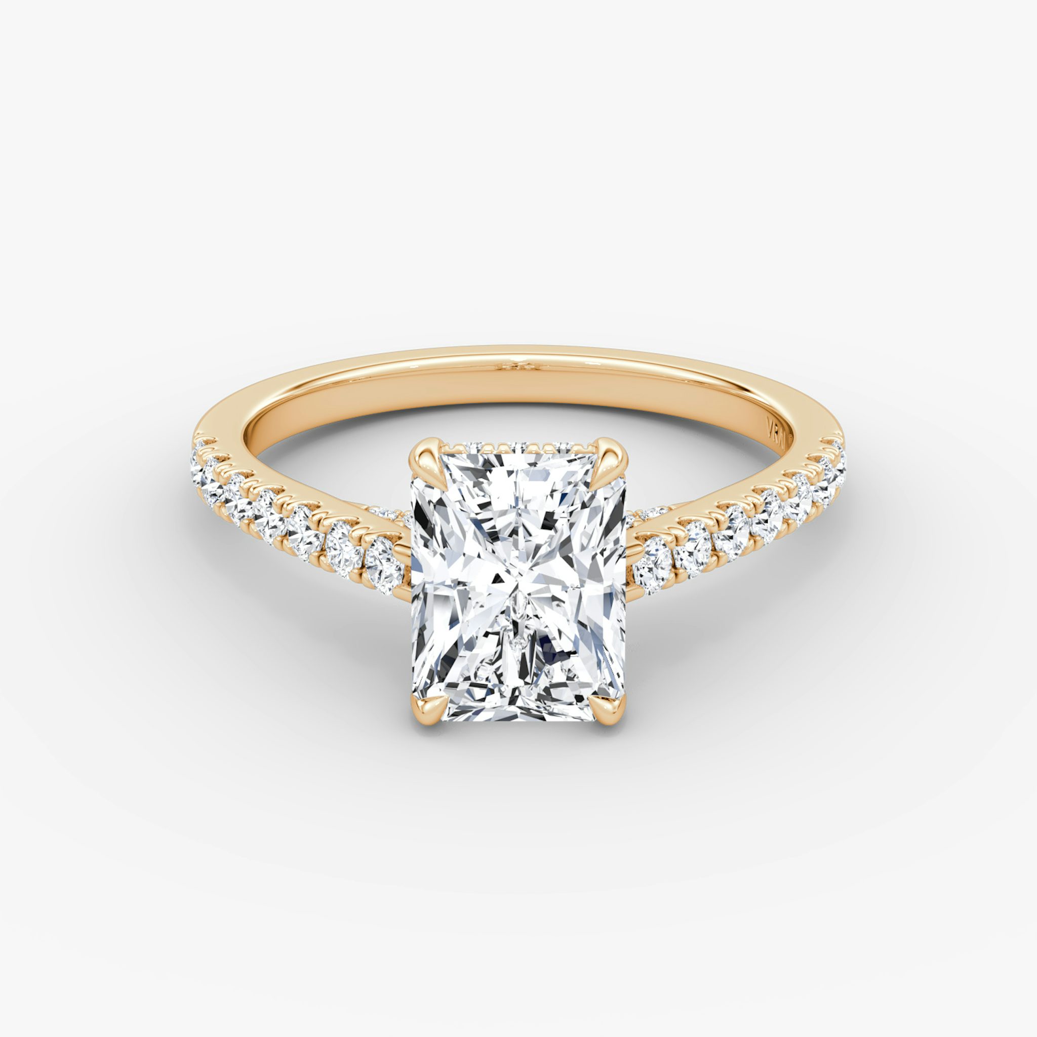 The Pavé Bridge | Radiant | 14k | Rose Gold | bandAccent: Pavé | diamondOrientation: vertical | caratWeight: other