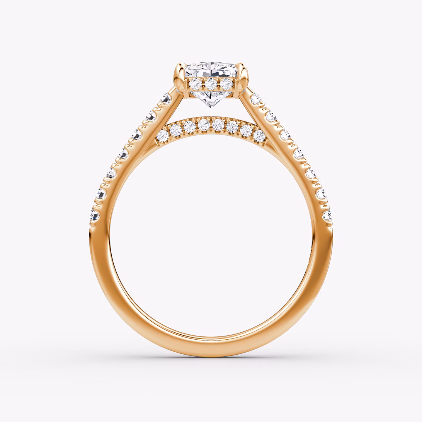 The Pavé Bridge | Radiant | 14k | Rose Gold | bandAccent: Pavé | diamondOrientation: vertical | caratWeight: other