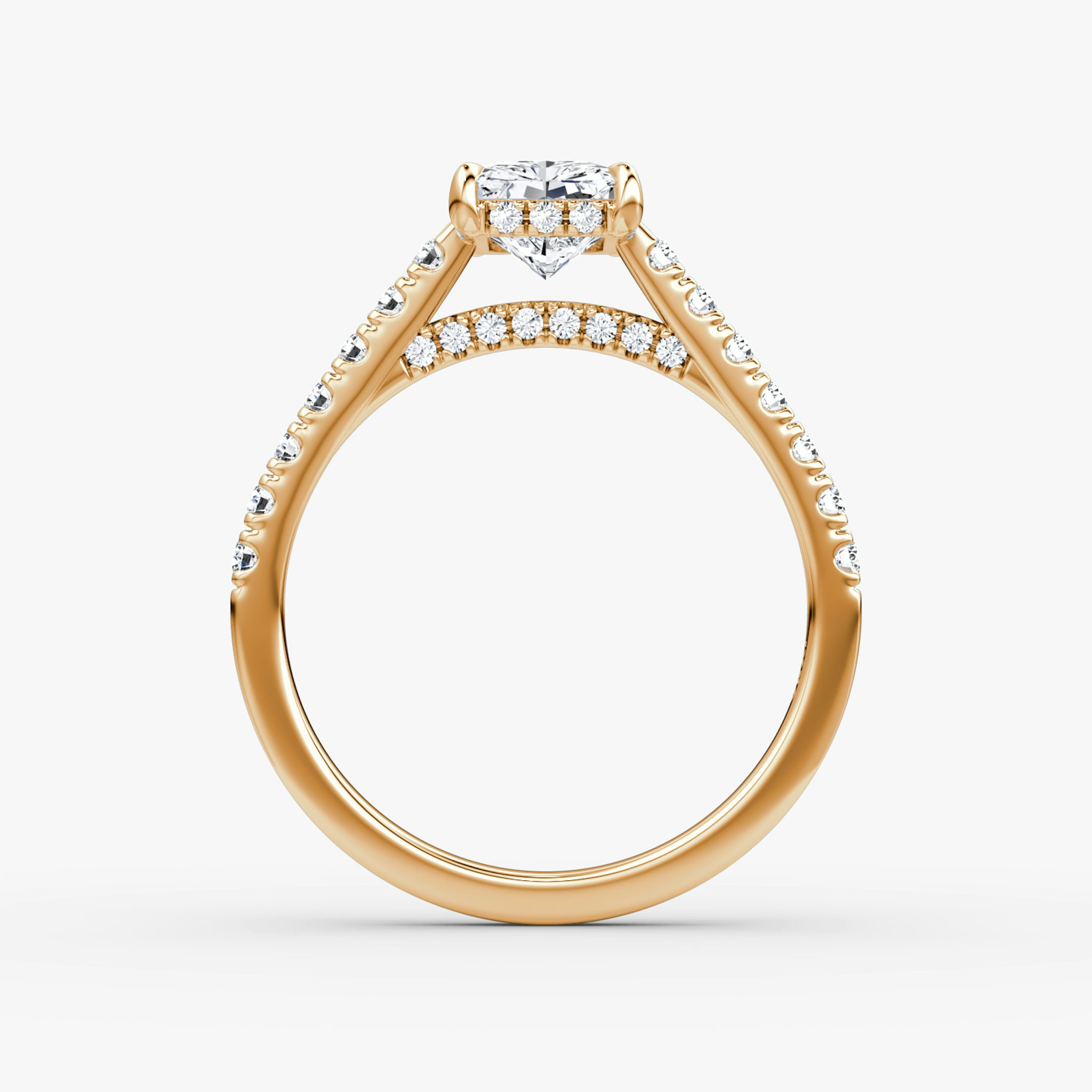 The Pavé Bridge | Radiant | 14k | Rose Gold | bandAccent: Pavé | diamondOrientation: vertical | caratWeight: other