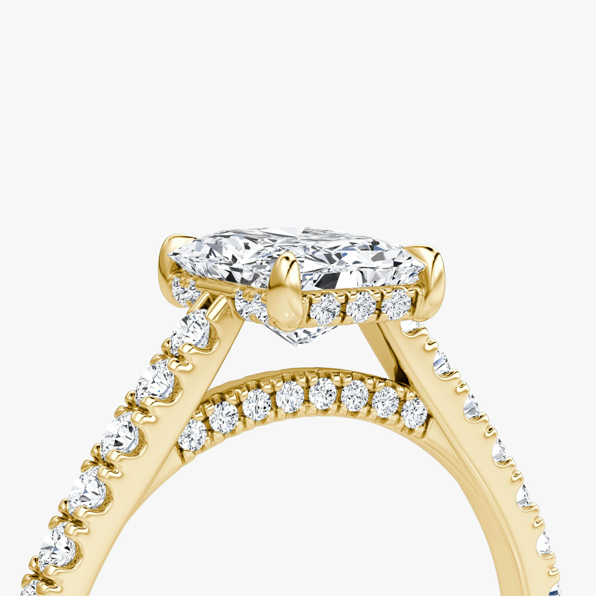 The Pavé Bridge | Radiant | 18k | Yellow Gold | bandAccent: Pavé | diamondOrientation: vertical | caratWeight: other