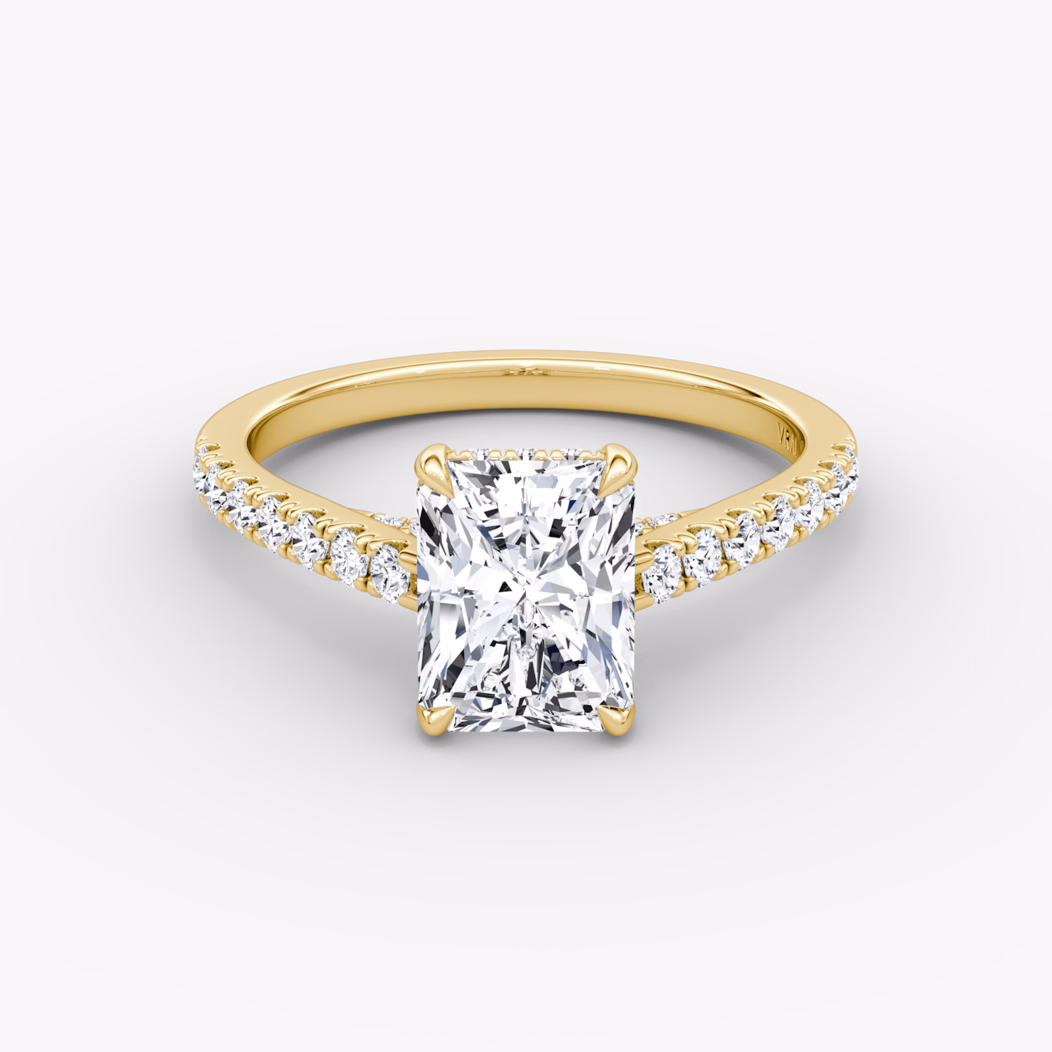 The Pavé Bridge | Radiant | 18k | Yellow Gold | bandAccent: Pavé | diamondOrientation: vertical | caratWeight: other