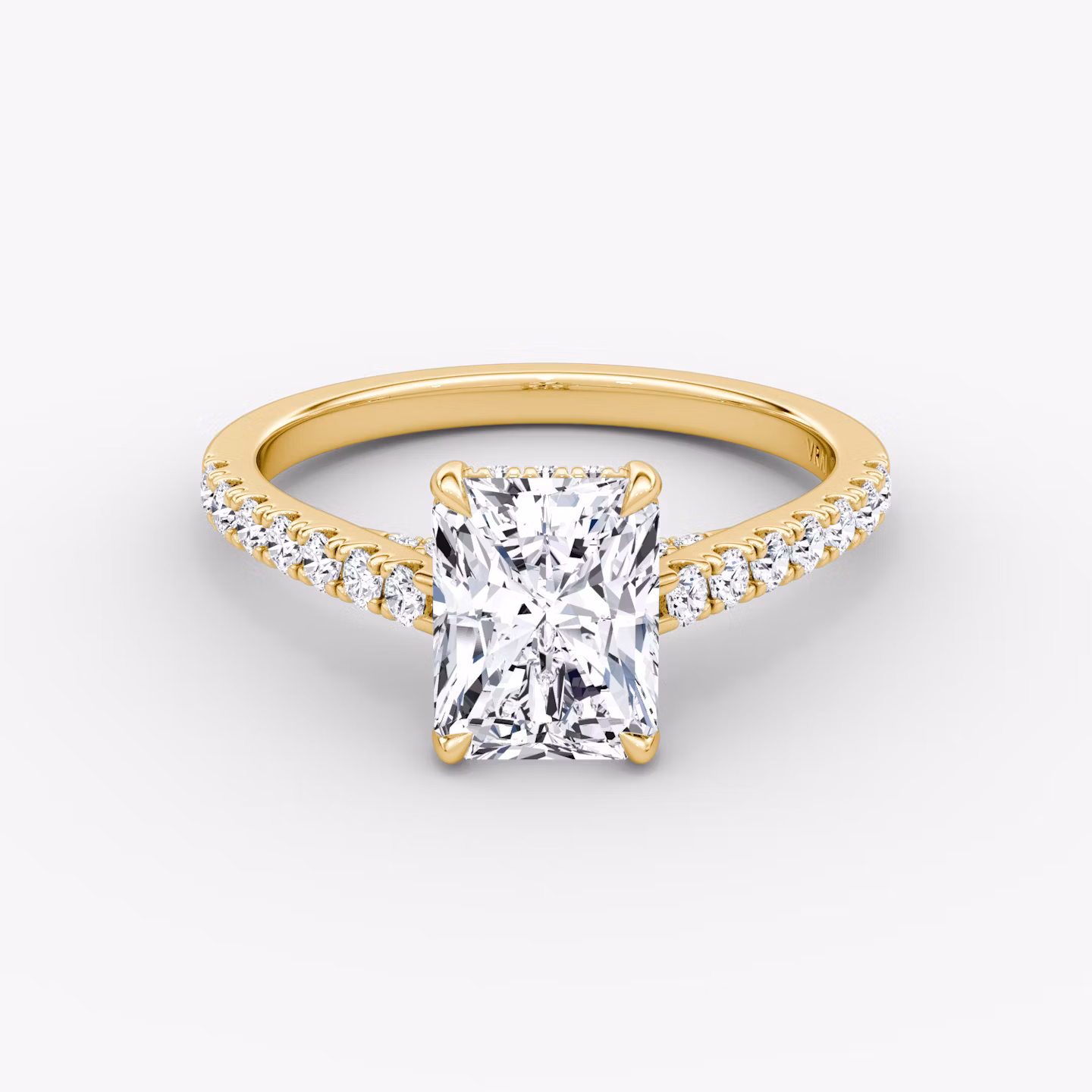The Pavé Bridge | Radiant | 18k | Yellow Gold | bandAccent: Pavé | diamondOrientation: vertical | caratWeight: other