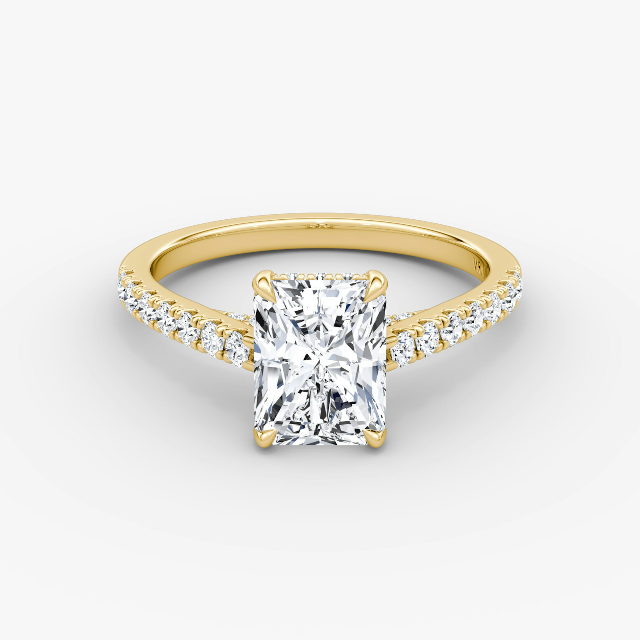 The Pavé Bridge | Radiant | 18k | Yellow Gold | bandAccent: Pavé | diamondOrientation: vertical | caratWeight: other