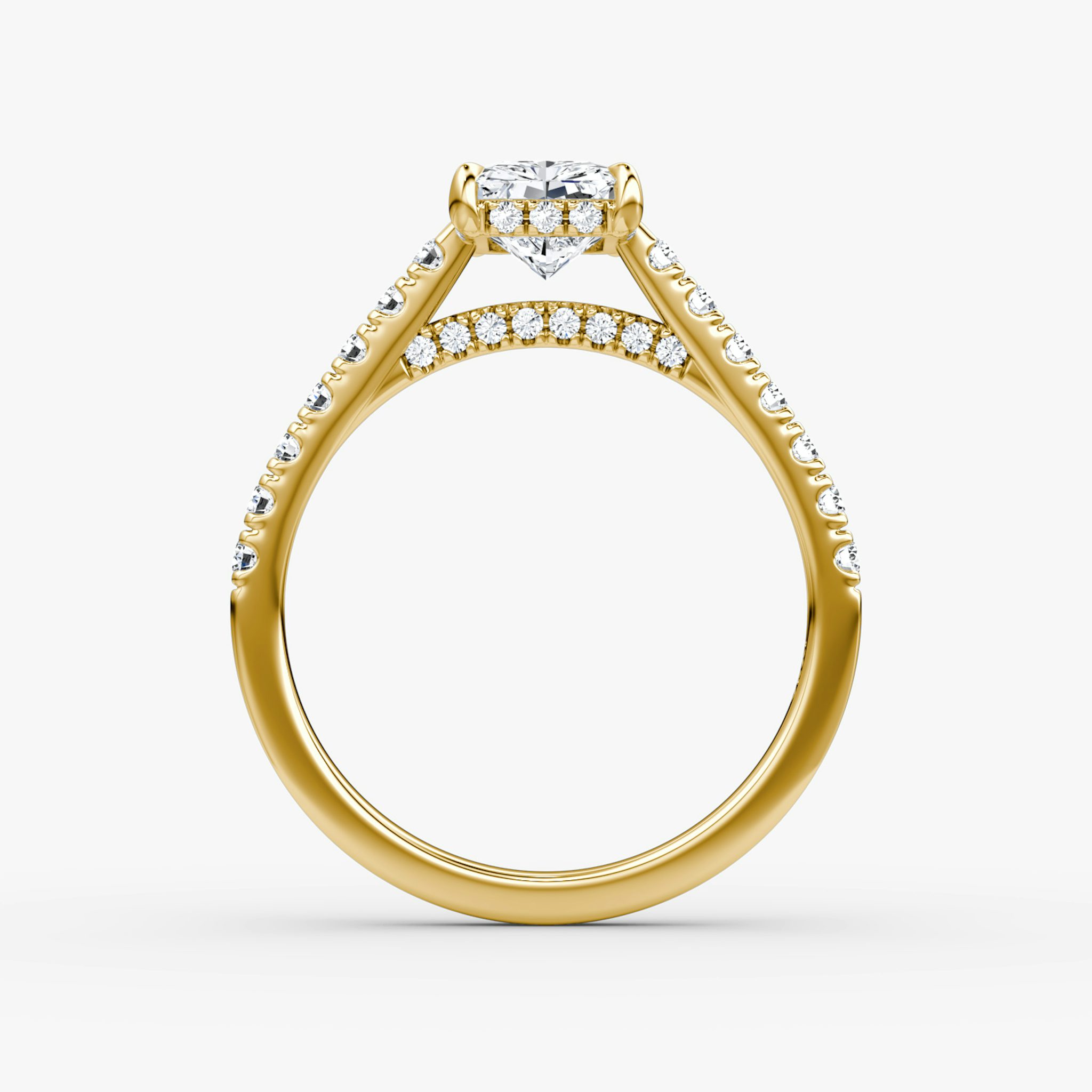 The Pavé Bridge | Radiant | 18k | Yellow Gold | bandAccent: Pavé | diamondOrientation: vertical | caratWeight: other