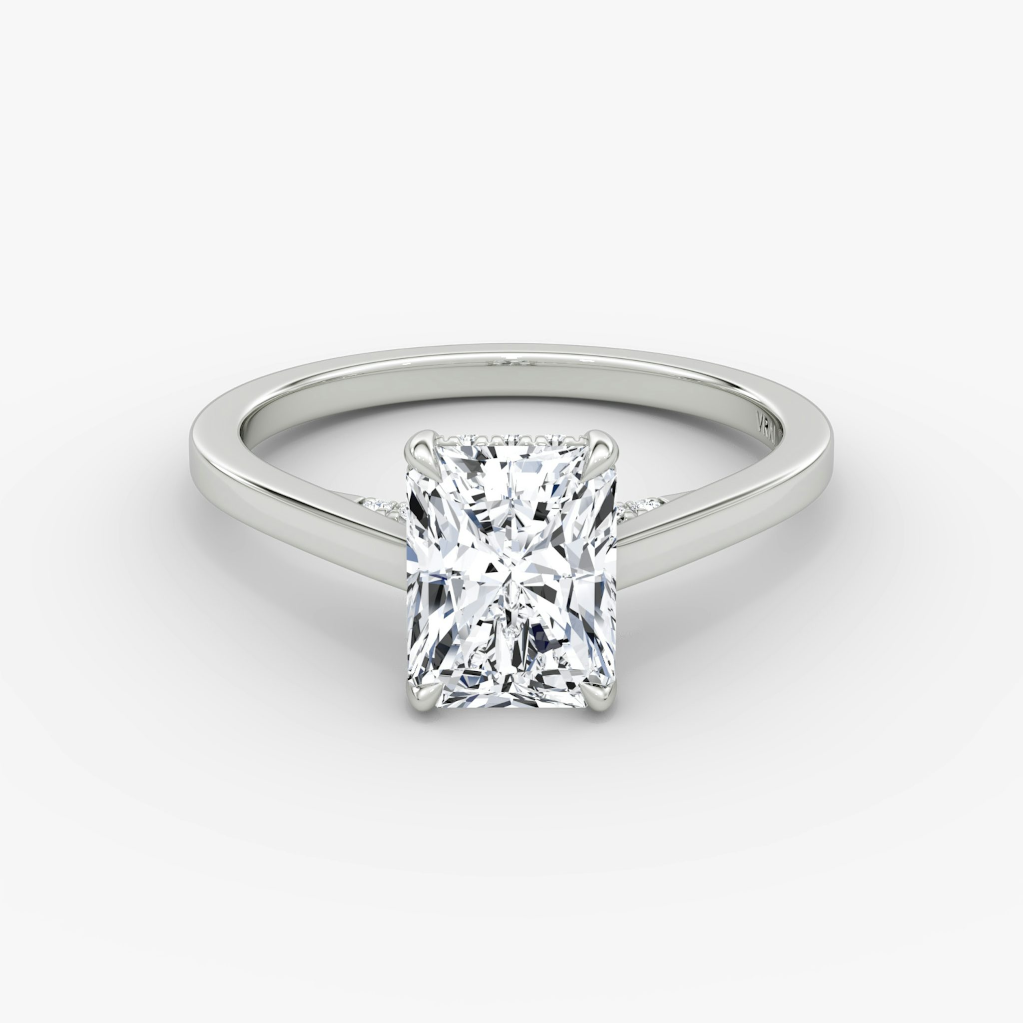 The Pavé Bridge | Radiant | Platinum | bandAccent: Plain | diamondOrientation: vertical | caratWeight: other