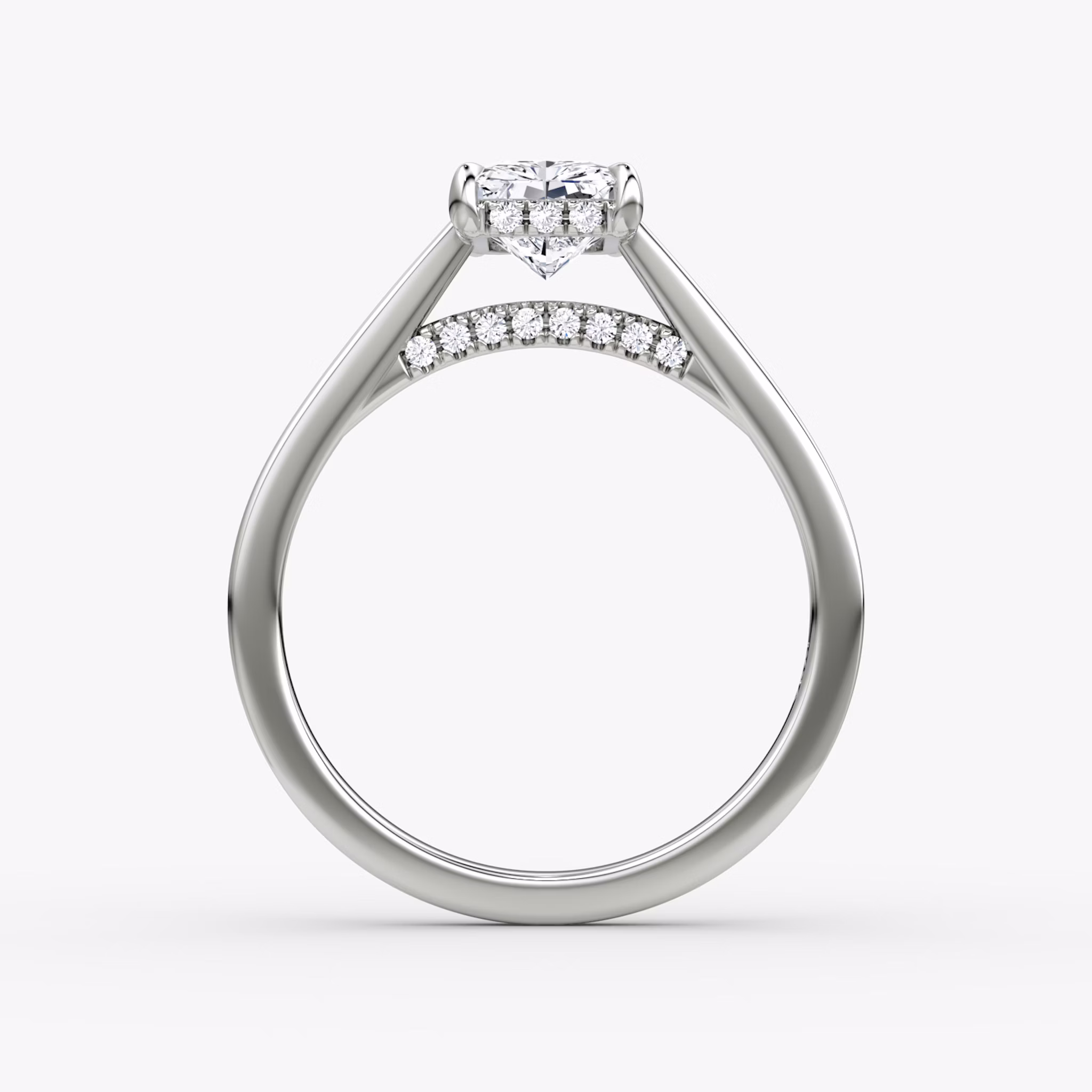 The Pavé Bridge | Radiant | Platinum | bandAccent: Plain | diamondOrientation: vertical | caratWeight: other