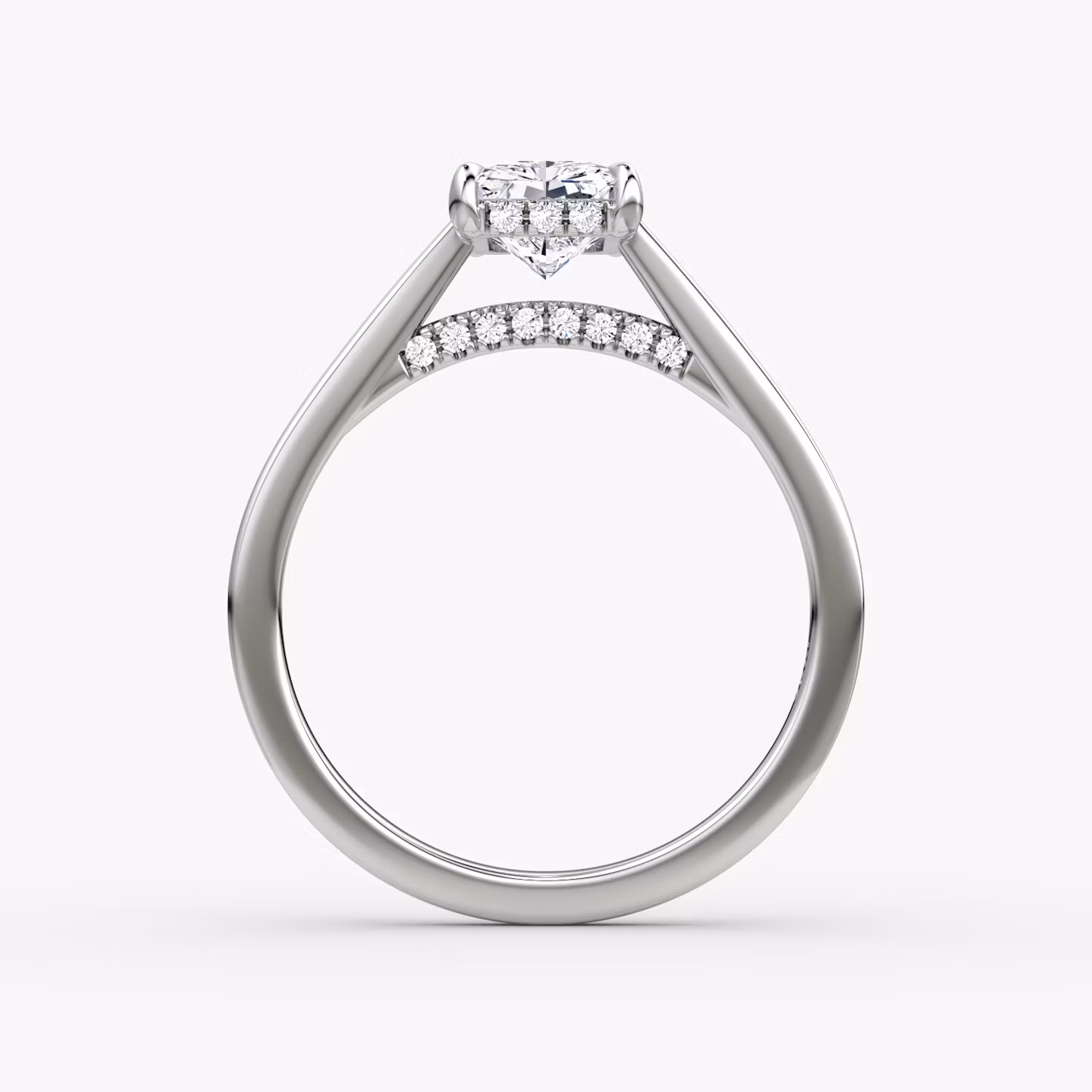 The Pavé Bridge | Radiant | 18k | White Gold | bandAccent: Plain | diamondOrientation: vertical | caratWeight: other