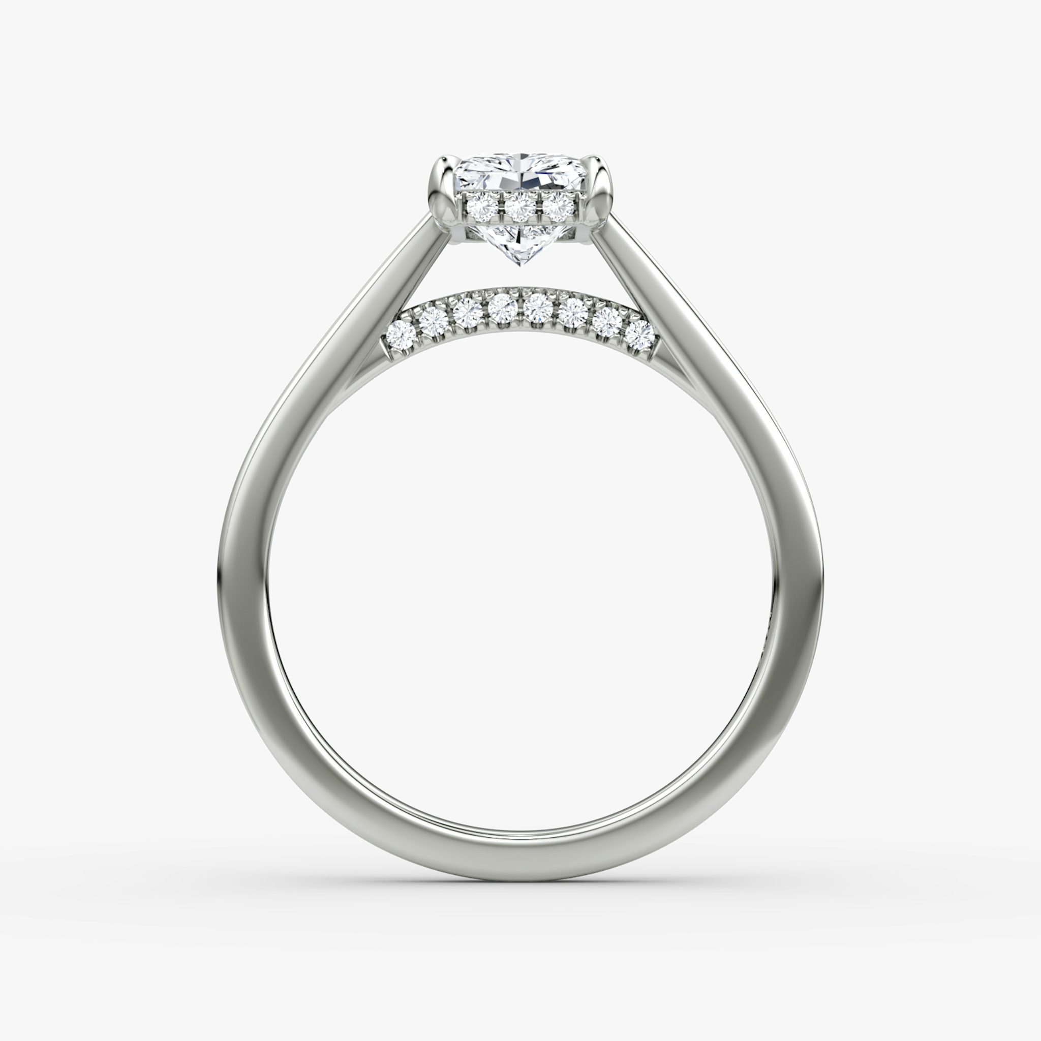 The Pavé Bridge | Radiant | Platinum | bandAccent: Plain | diamondOrientation: vertical | caratWeight: other