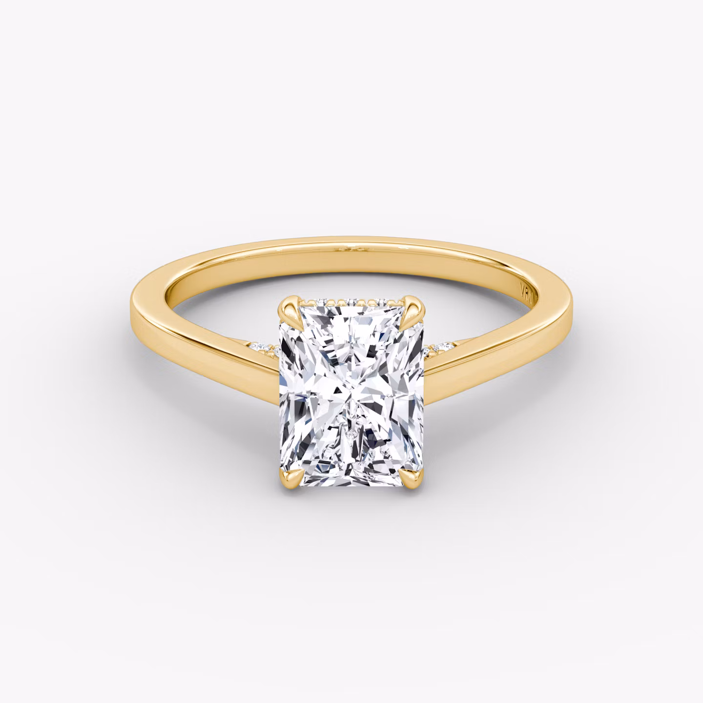 The Pavé Bridge | Radiant | 18k | Yellow Gold | bandAccent: Plain | diamondOrientation: vertical | caratWeight: other