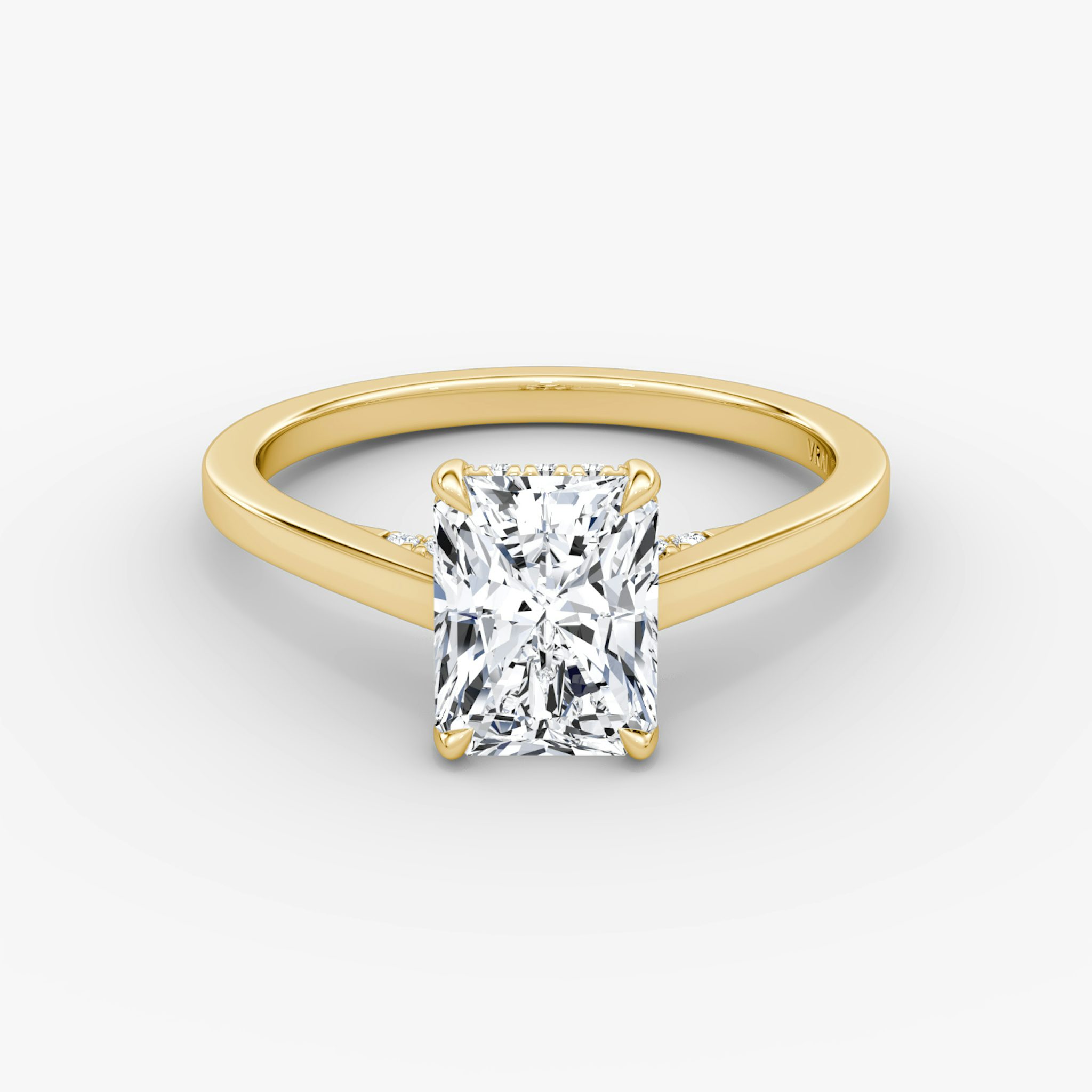 The Pavé Bridge | Radiant | 18k | Yellow Gold | bandAccent: Plain | diamondOrientation: vertical | caratWeight: other