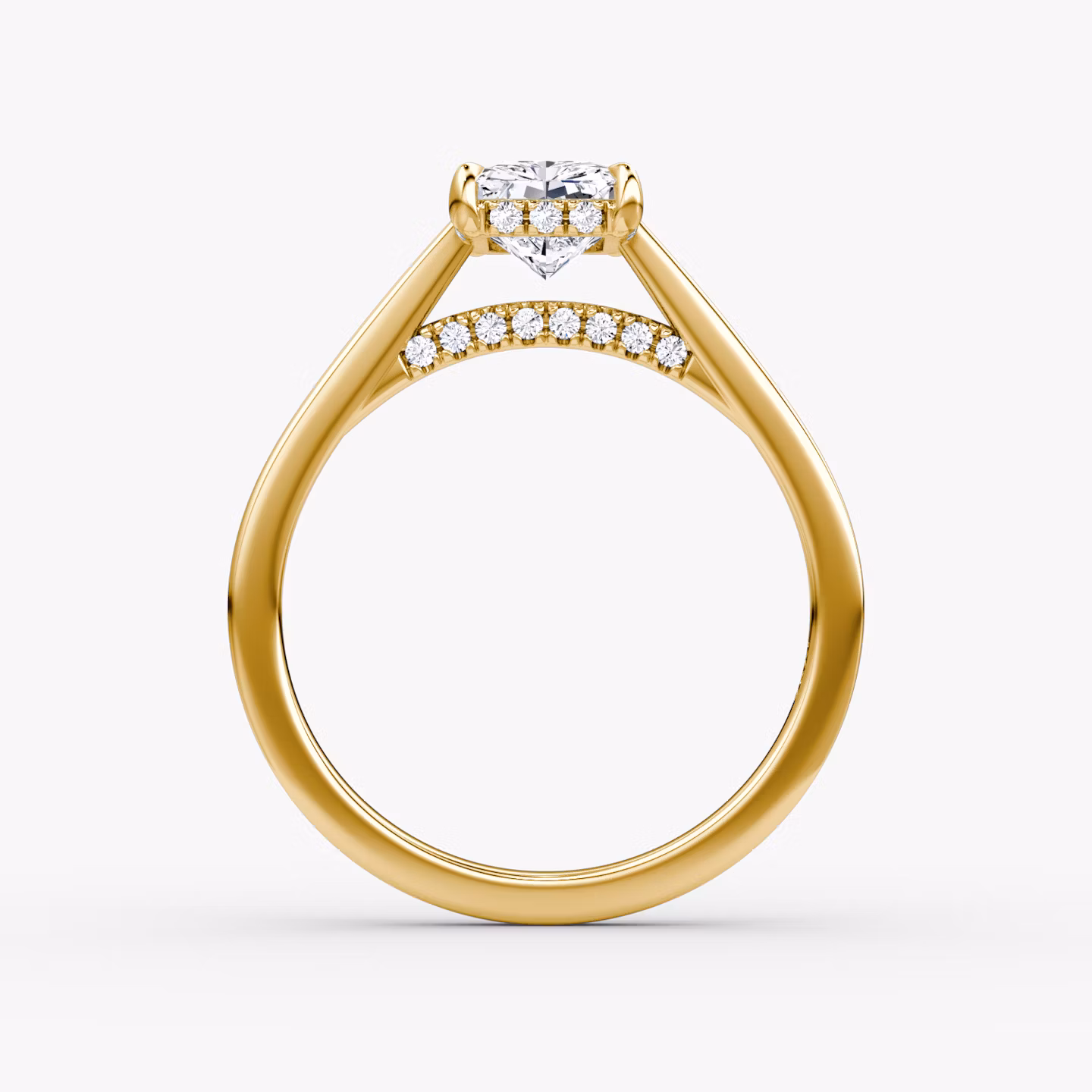 The Pavé Bridge | Radiant | 18k | Yellow Gold | bandAccent: Plain | diamondOrientation: vertical | caratWeight: other