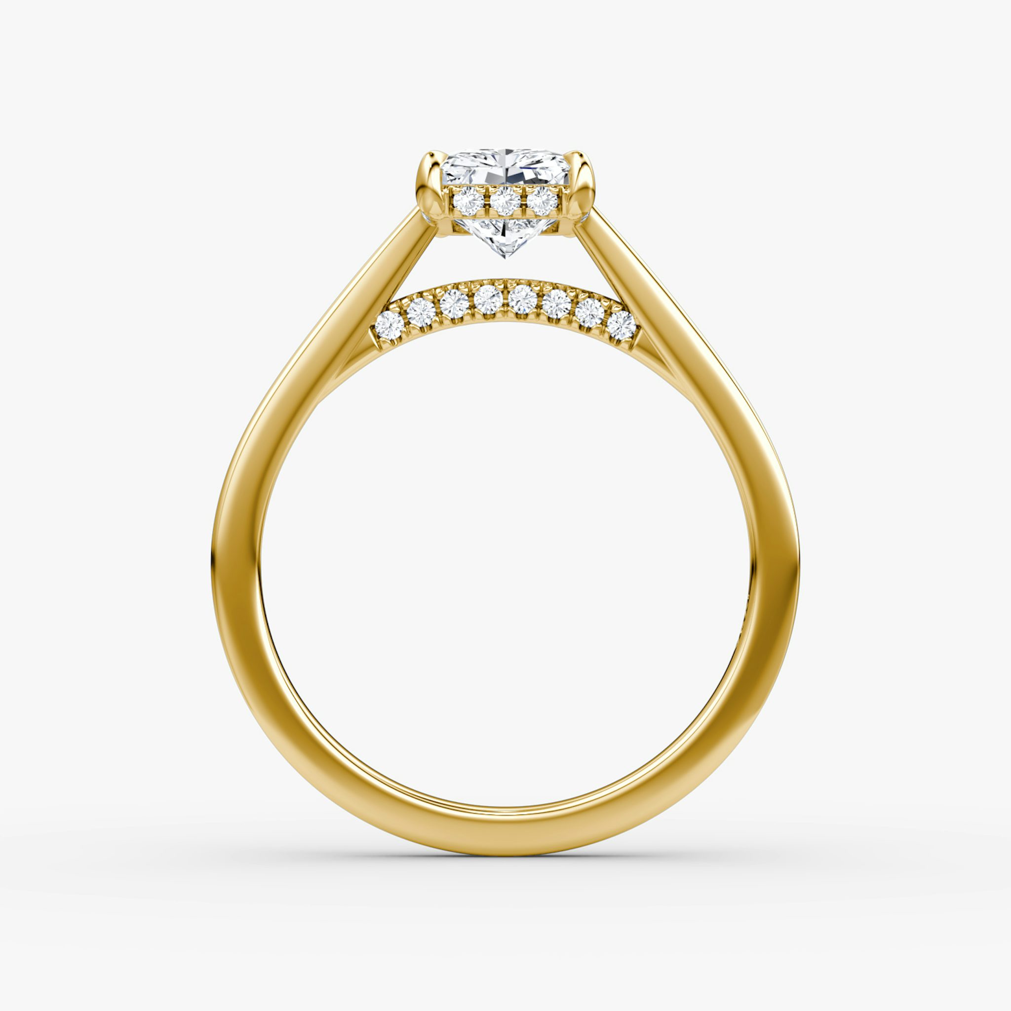 The Pavé Bridge | Radiant | 18k | Yellow Gold | bandAccent: Plain | diamondOrientation: vertical | caratWeight: other