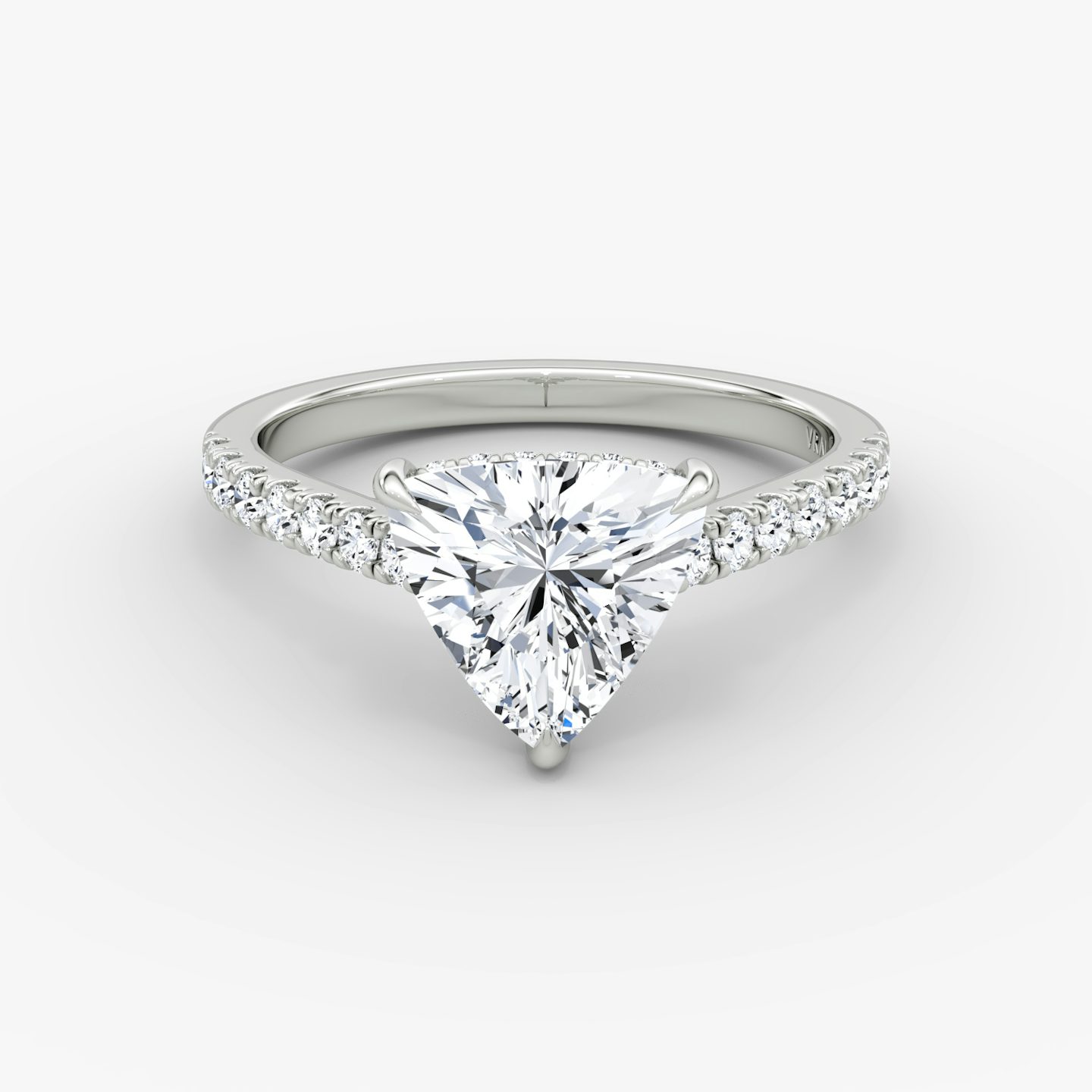 The Pavé Bridge | Trillion | 18k | White Gold | bandAccent: Pavé | diamondOrientation: vertical | caratWeight: other