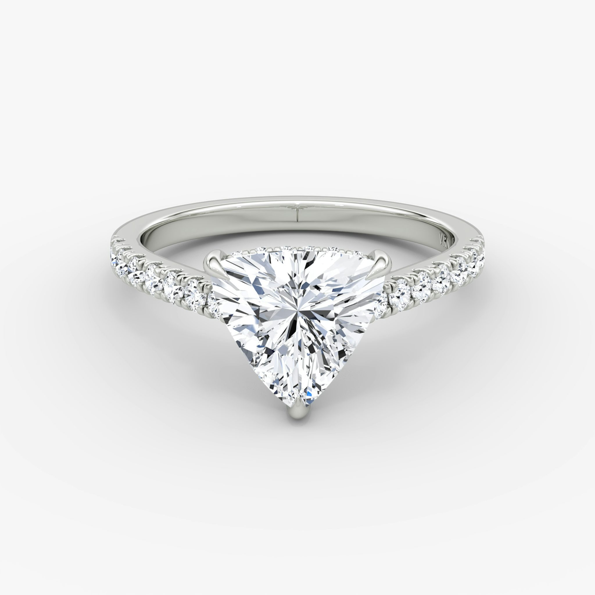 The Pavé Bridge | Trillion | 18k | White Gold | bandAccent: Pavé | diamondOrientation: vertical | caratWeight: other