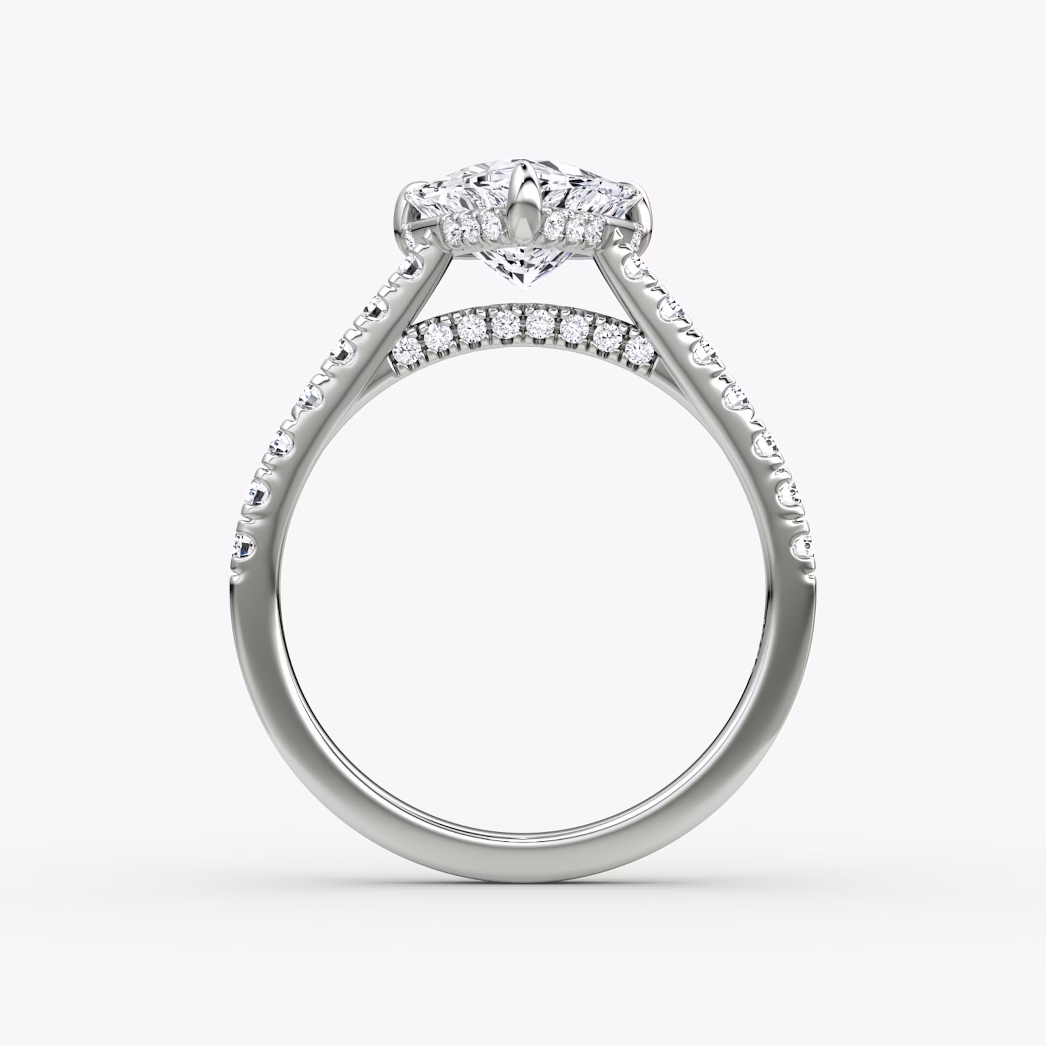 The Pavé Bridge | Trillion | 18k | White Gold | bandAccent: Pavé | diamondOrientation: vertical | caratWeight: other