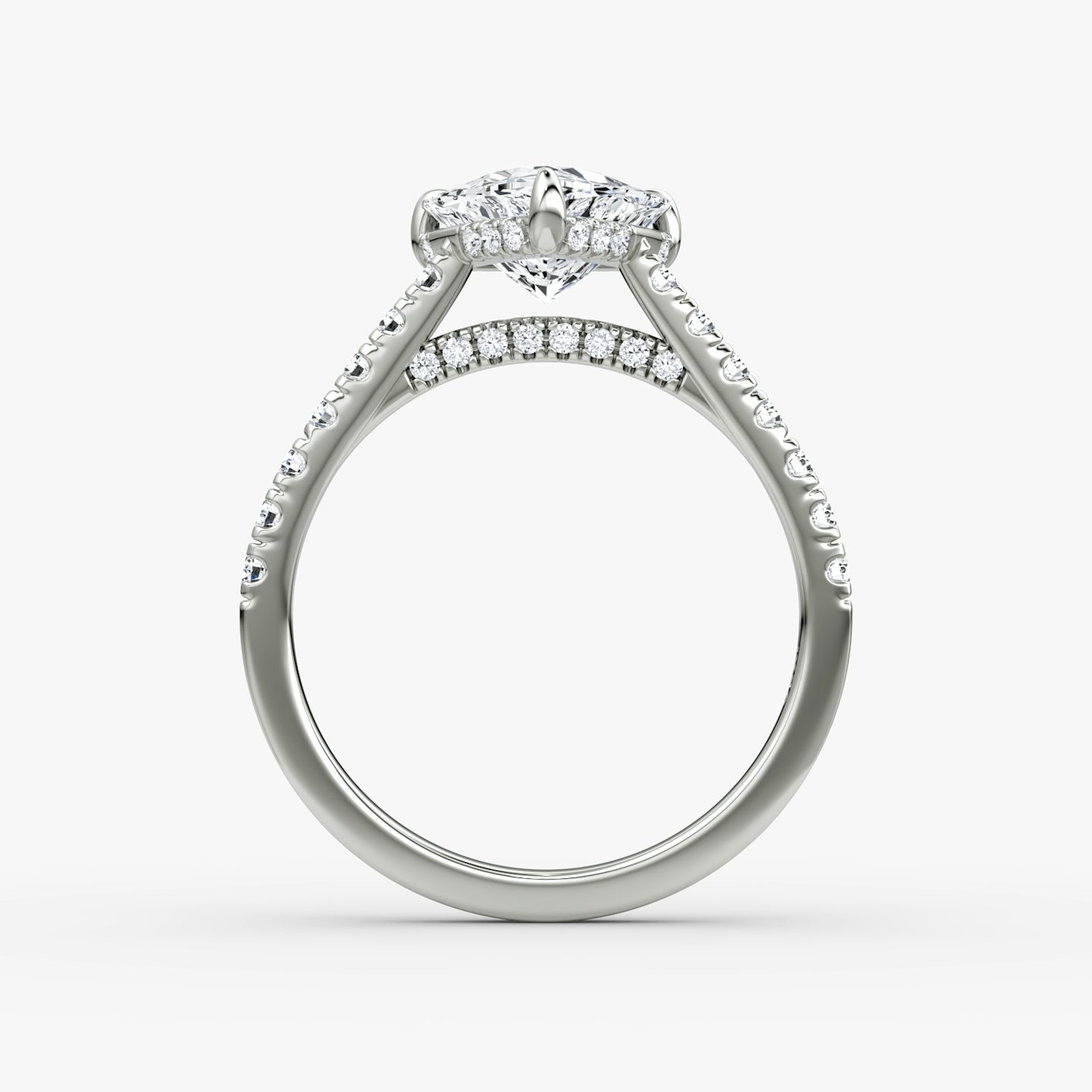 The Pavé Bridge | Trillion | 18k | White Gold | bandAccent: Pavé | diamondOrientation: vertical | caratWeight: other