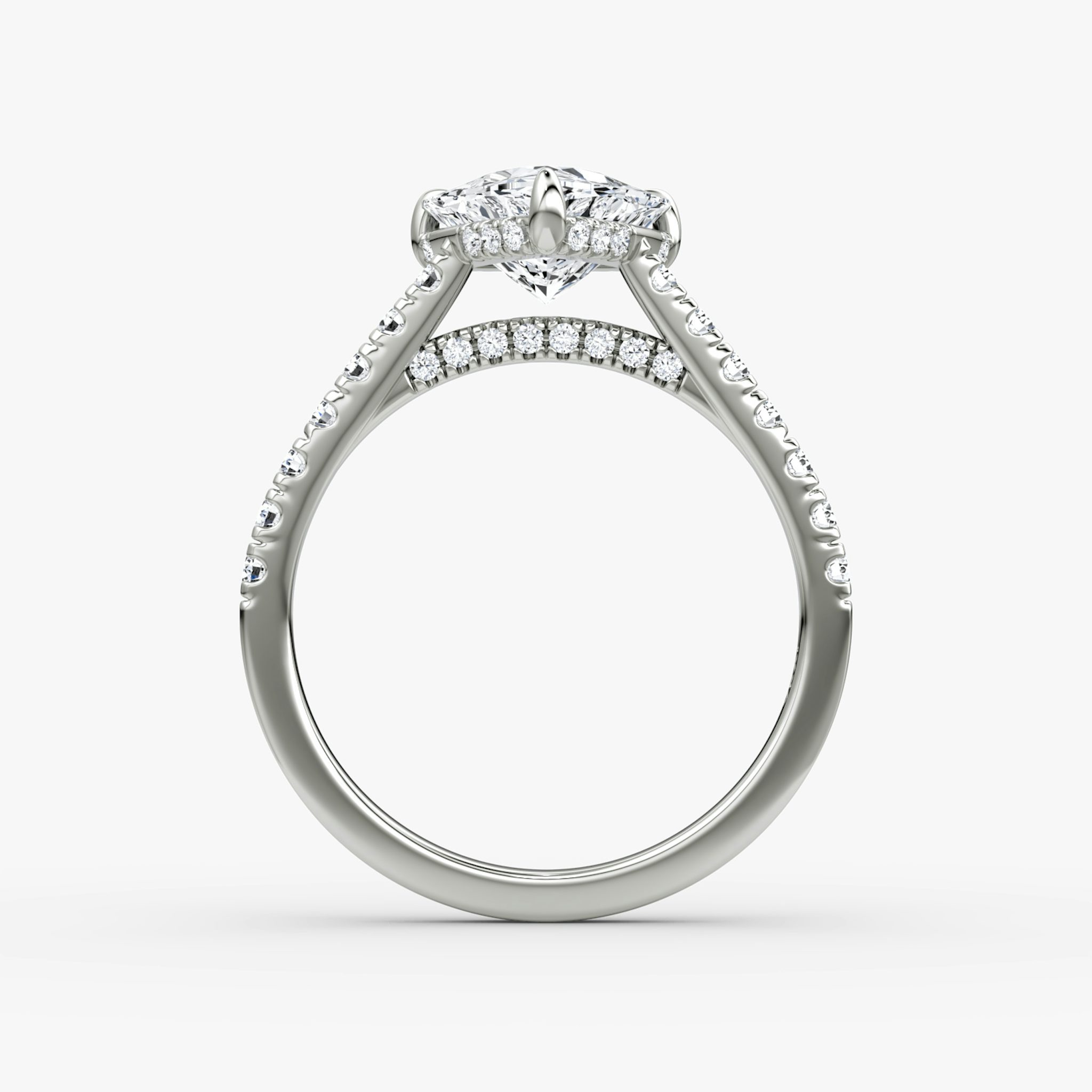 The Pavé Bridge | Trillion | 18k | White Gold | bandAccent: Pavé | diamondOrientation: vertical | caratWeight: other