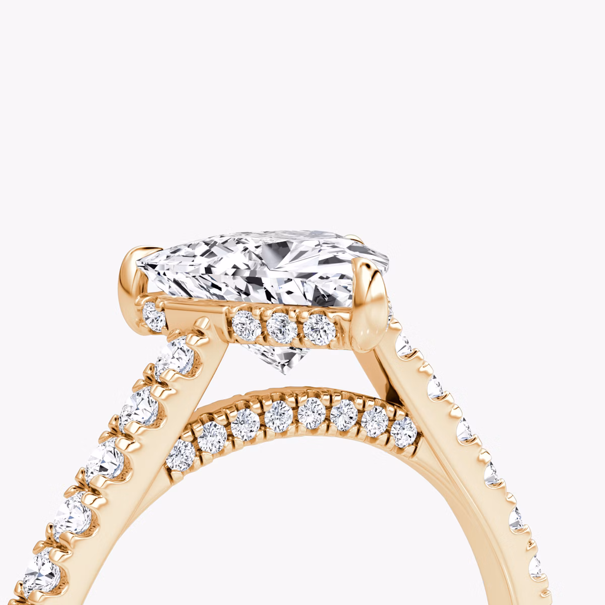 Pavé Bridge | Trillant | 14k | Roségold | bandAccent: Mit Pavé-Besatz | diamondOrientation: vertical | caratWeight: other
